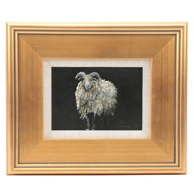 Siân Sloman Oil Painting of Sheep, 2024