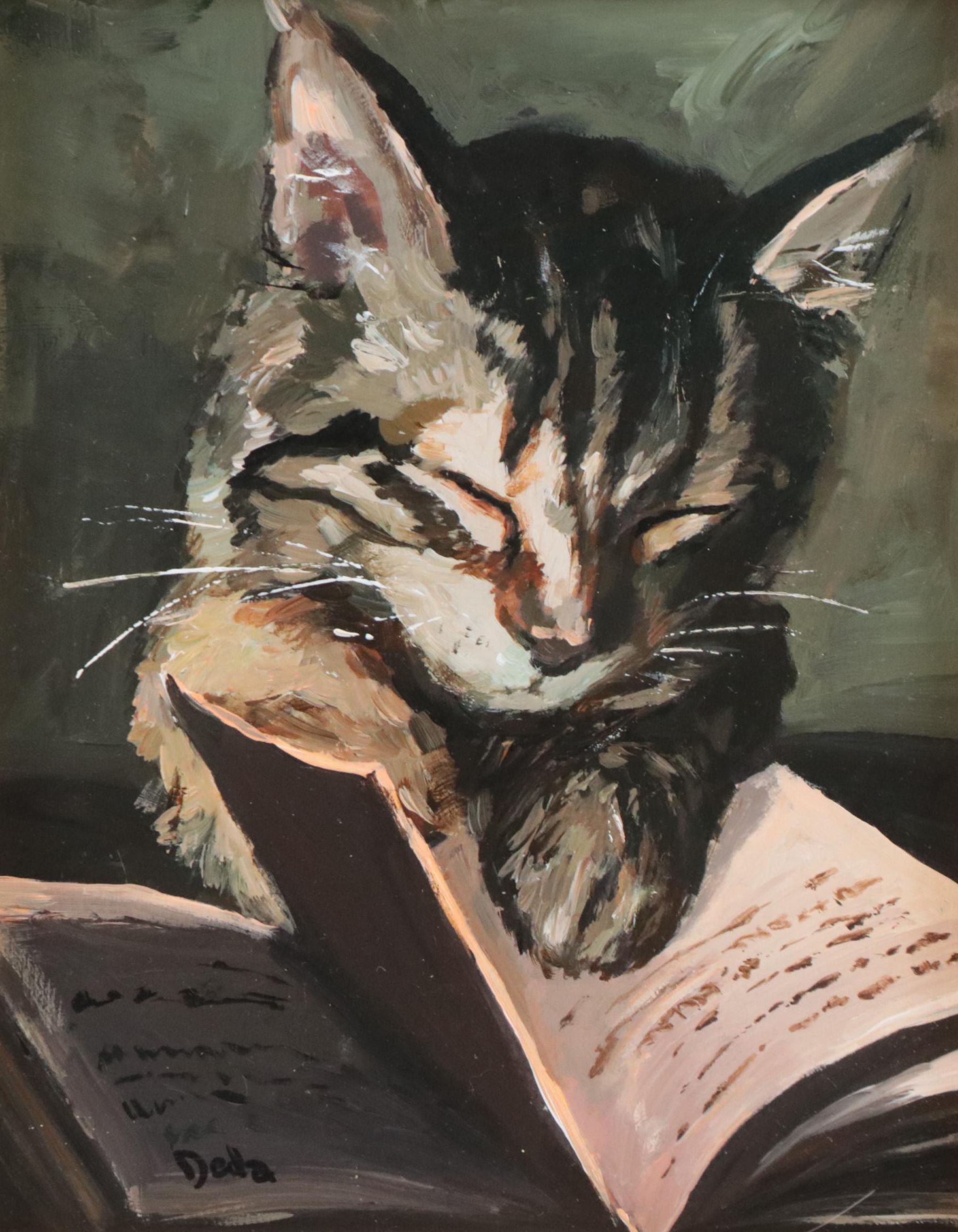 Adam Deda Oil Painting "The Diligent Student," 2024