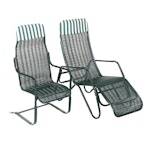 Lloyd/Flanders Cast Aluminum and Lacquered Paper Rush Chairs