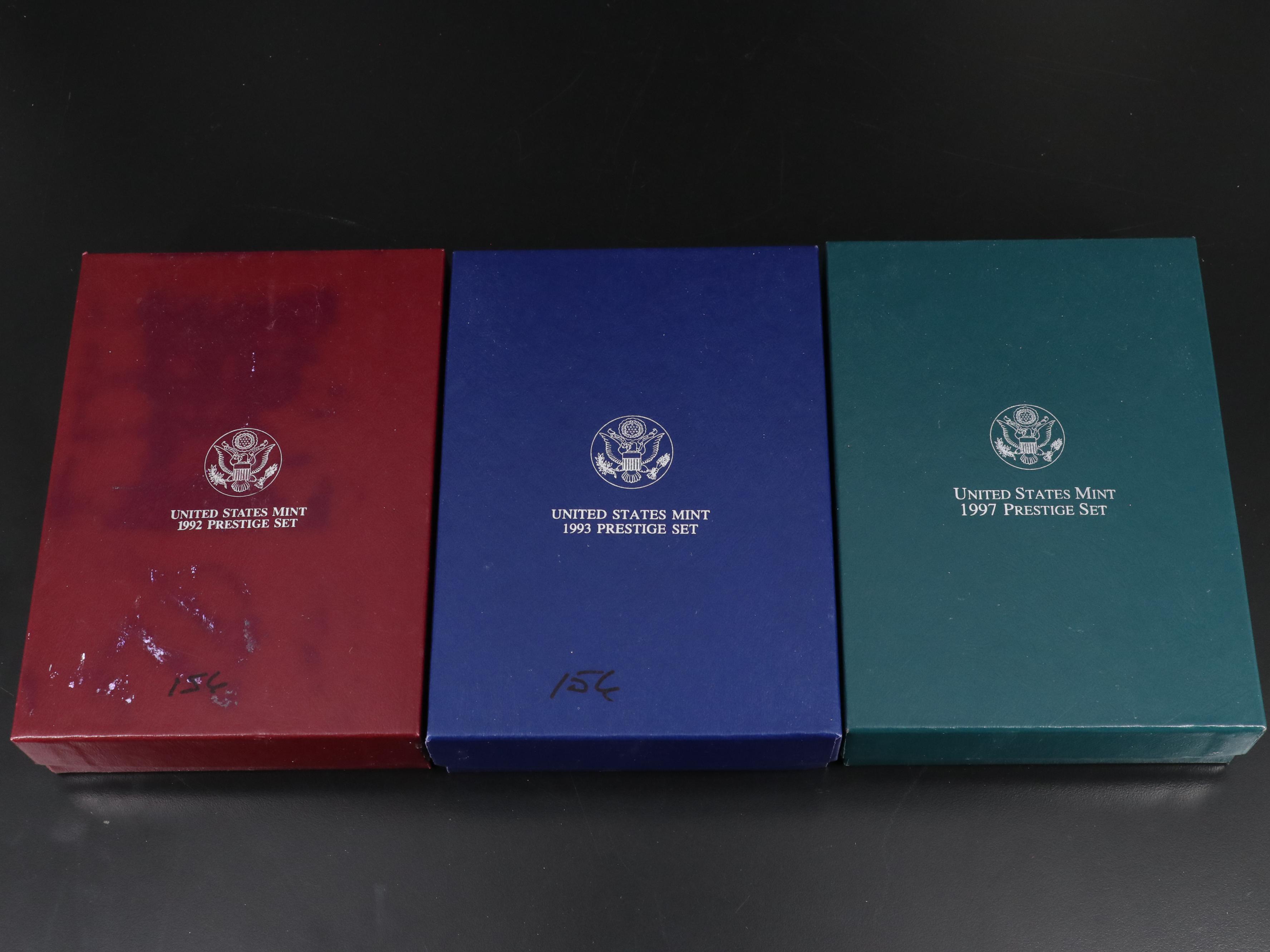 Group of Three United States Mint Prestige Proof Sets