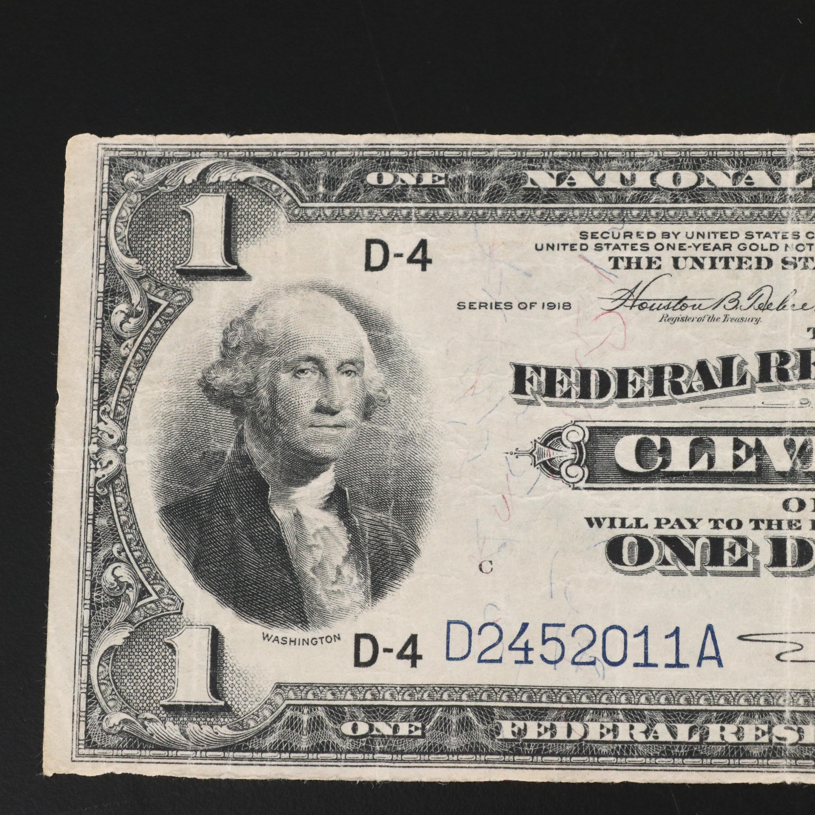 1918 One Dollar Federal Reserve Note