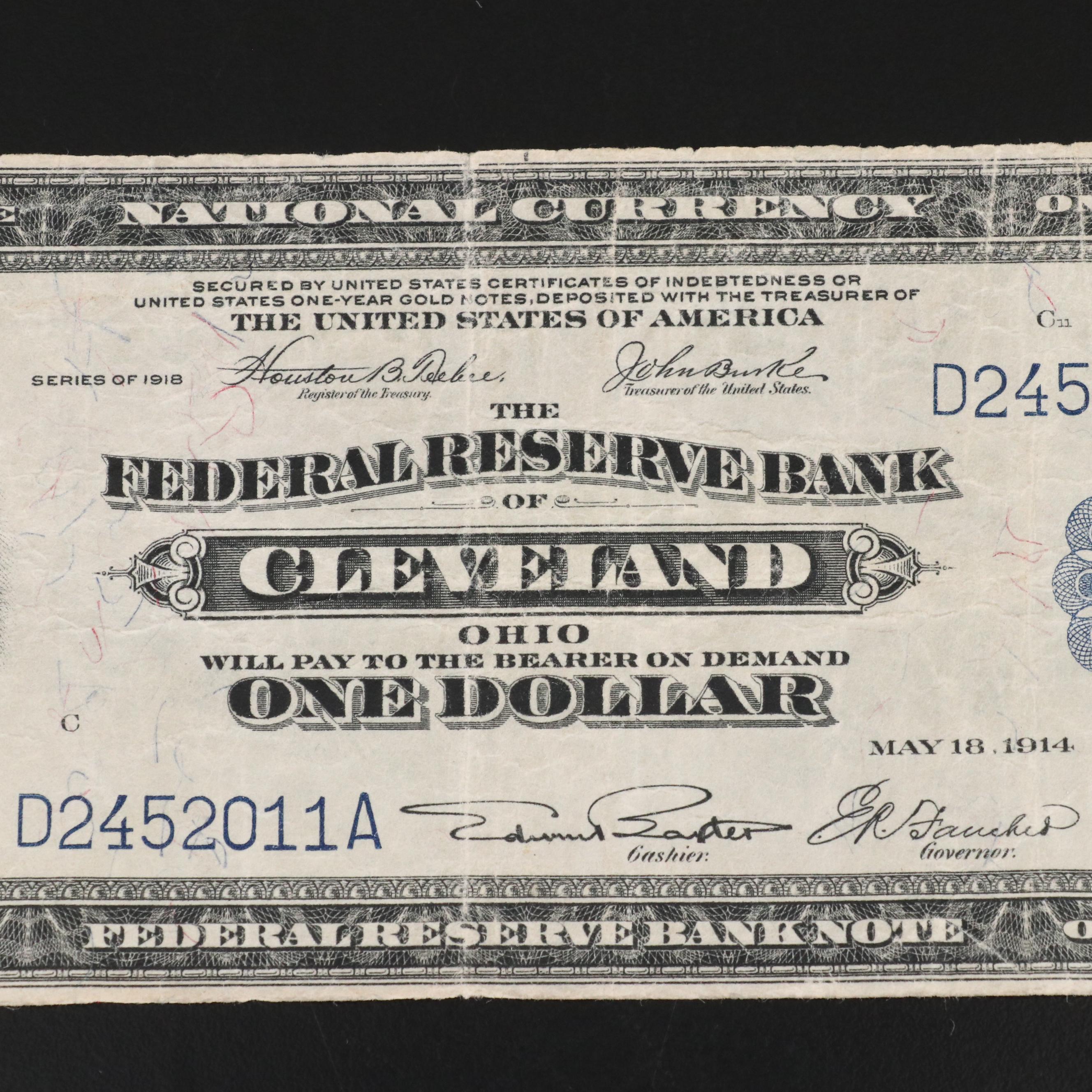 1918 One Dollar Federal Reserve Note