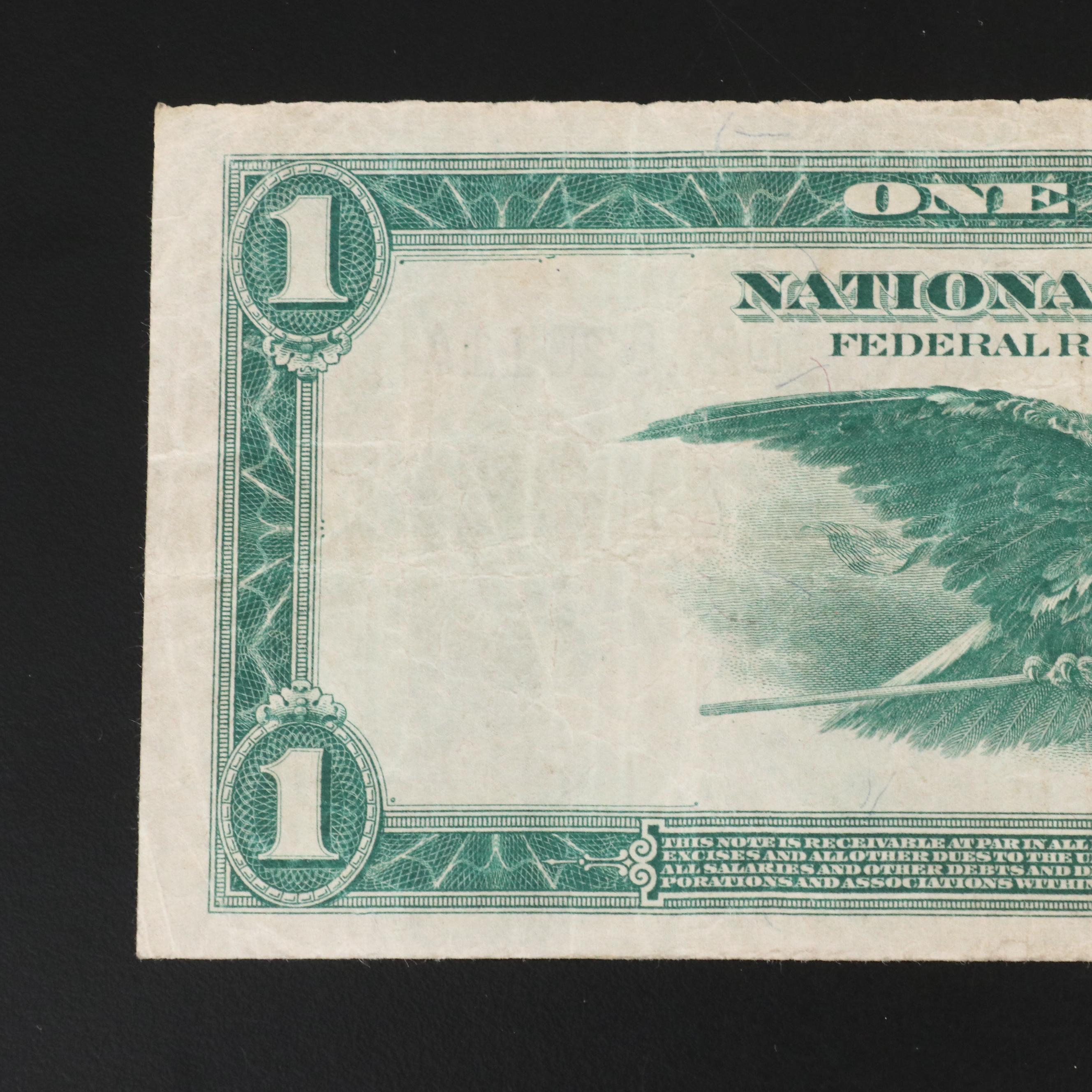 1918 One Dollar Federal Reserve Note