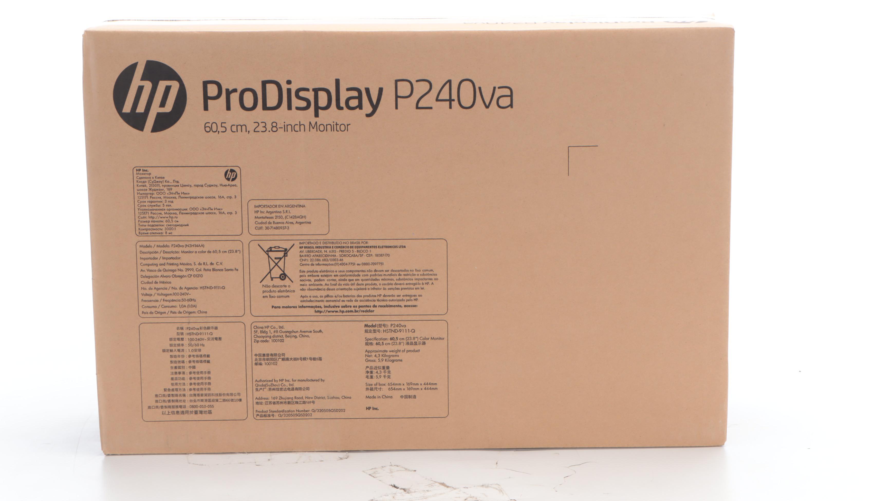 HP ProDisplay P240va Monitor
