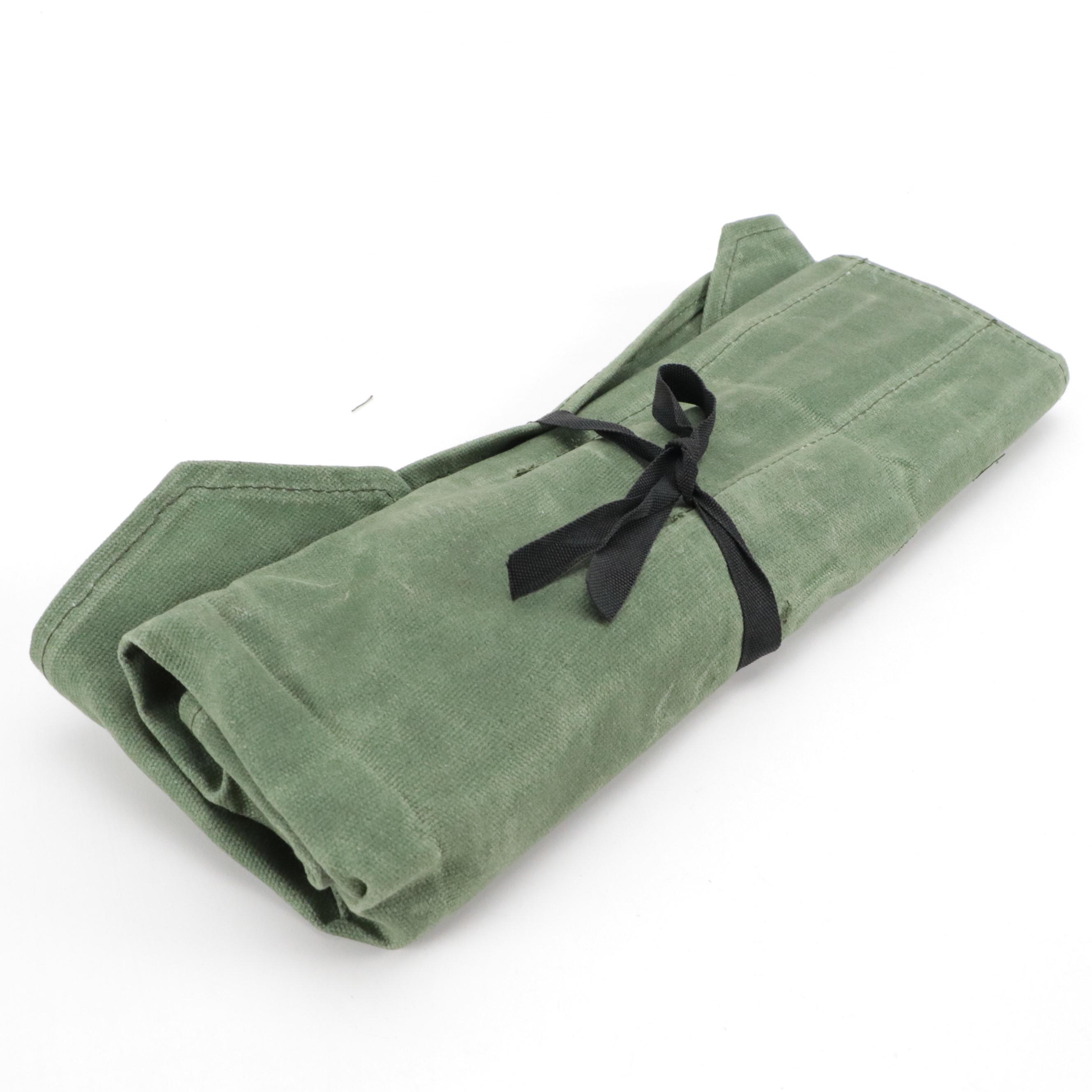 Damascus Steel Five-Piece Steel Chef Set with Knife Roll