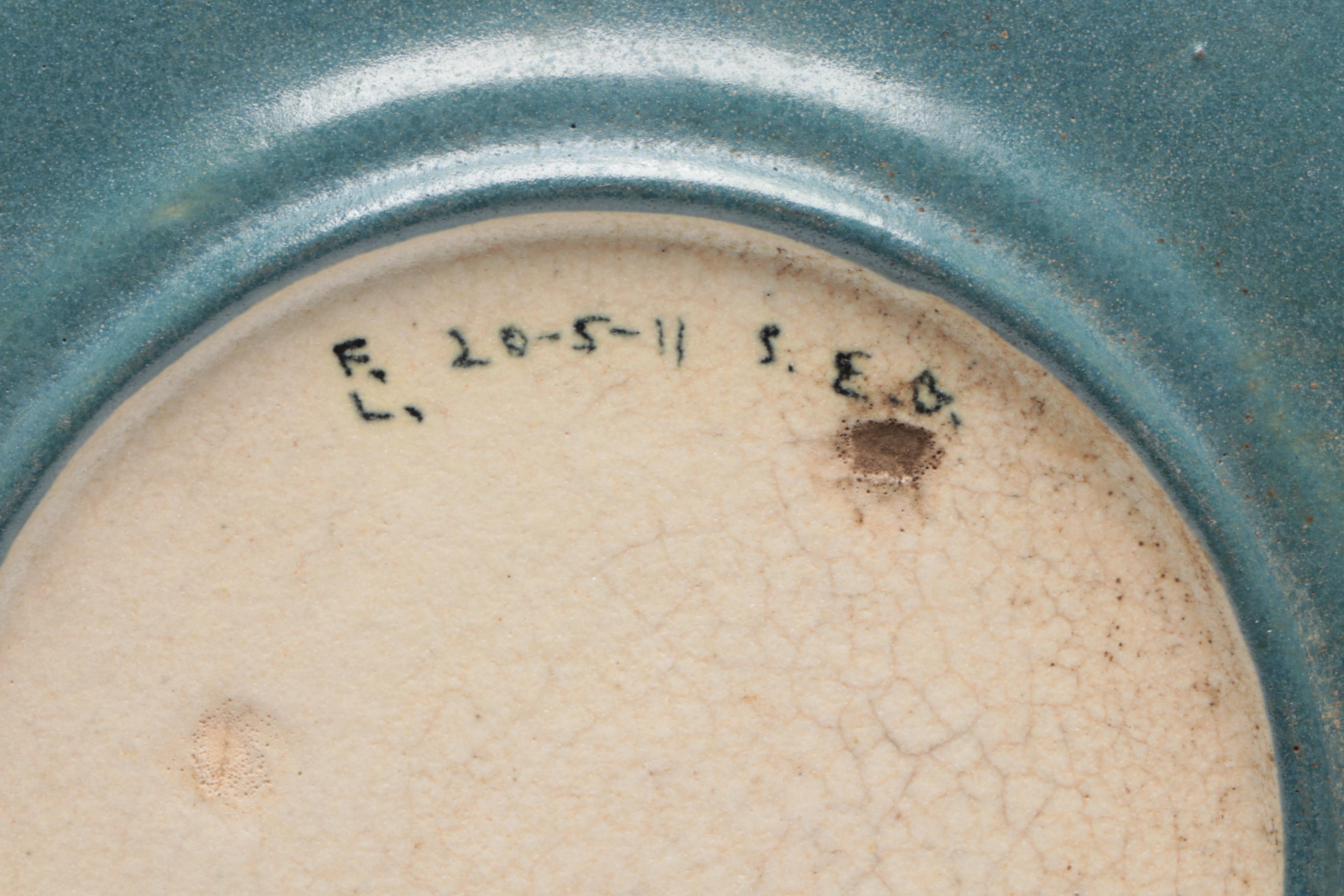 Saturday Evening Girls Pottery Lotus Motif Plates, Early 20th Century