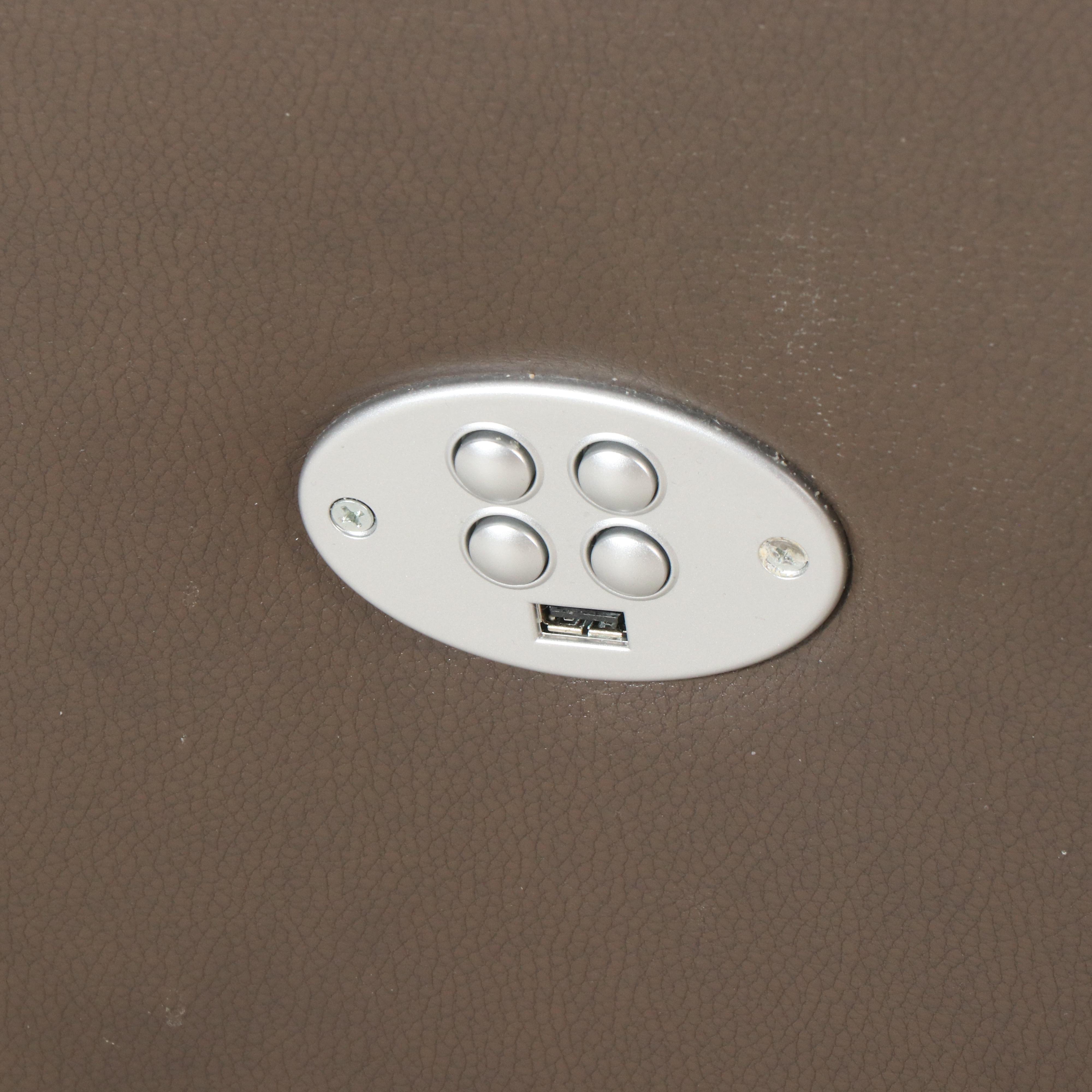 Overstuffed Brown Faux Leather Recliner