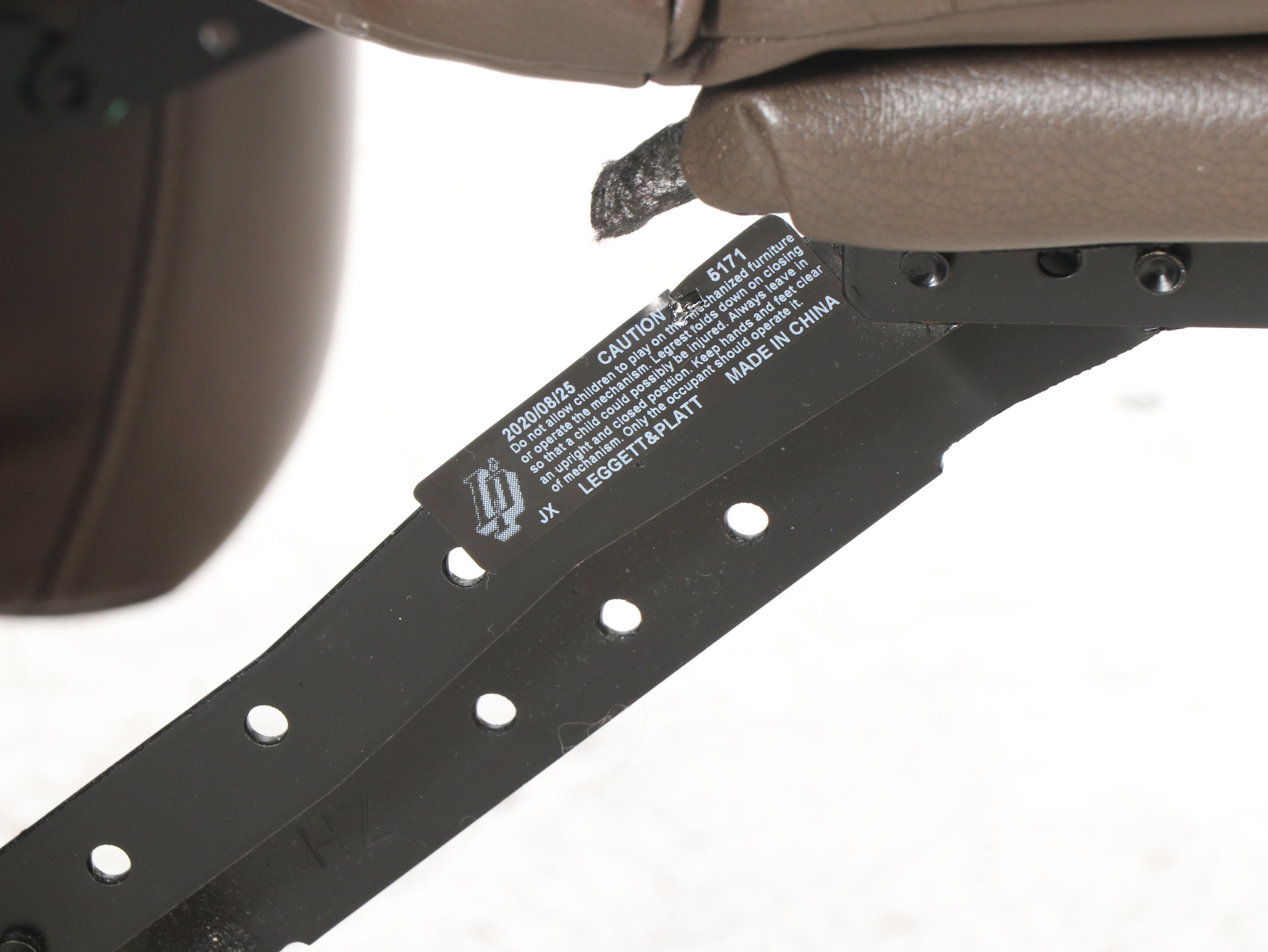 Overstuffed Brown Faux Leather Recliner