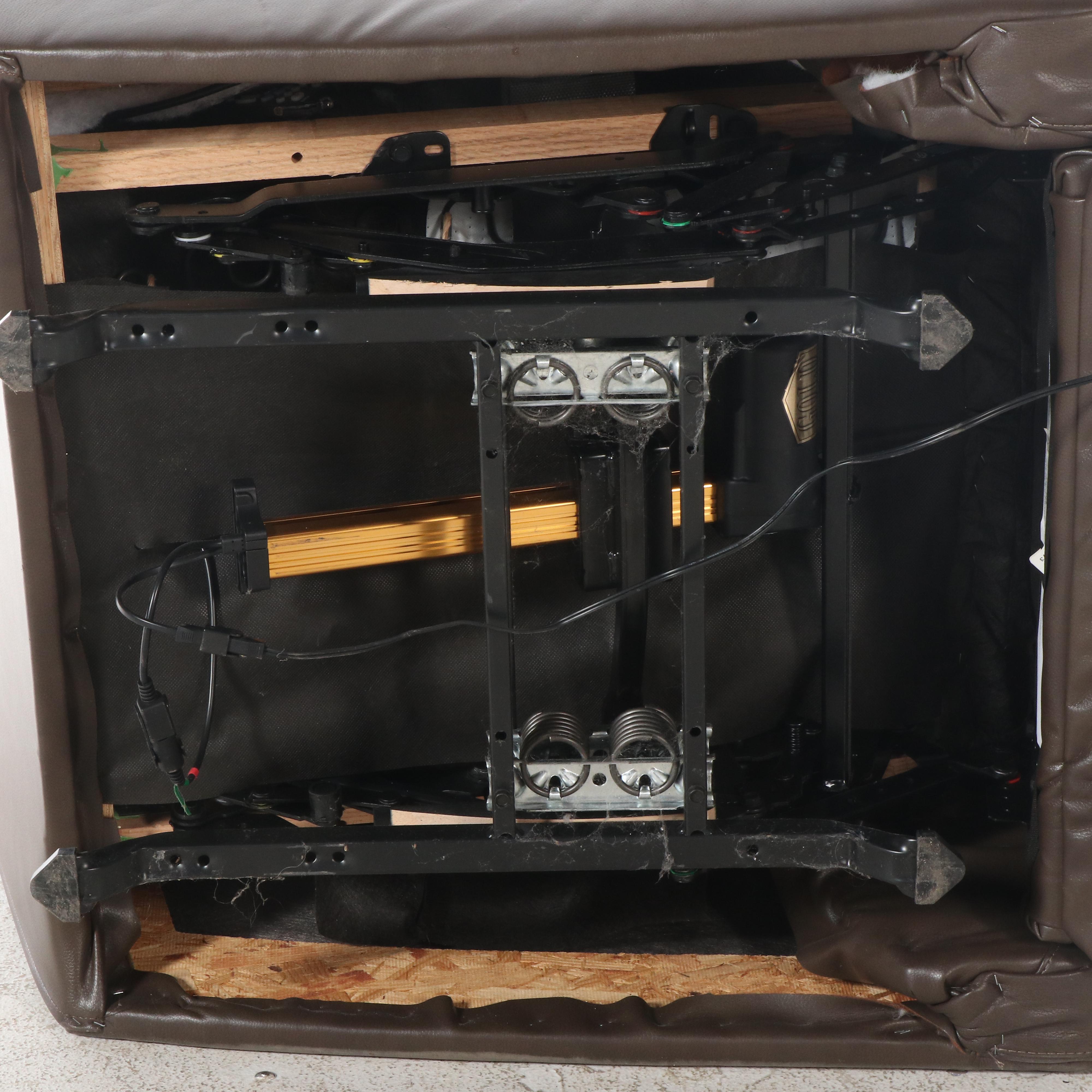 Overstuffed Brown Faux Leather Recliner