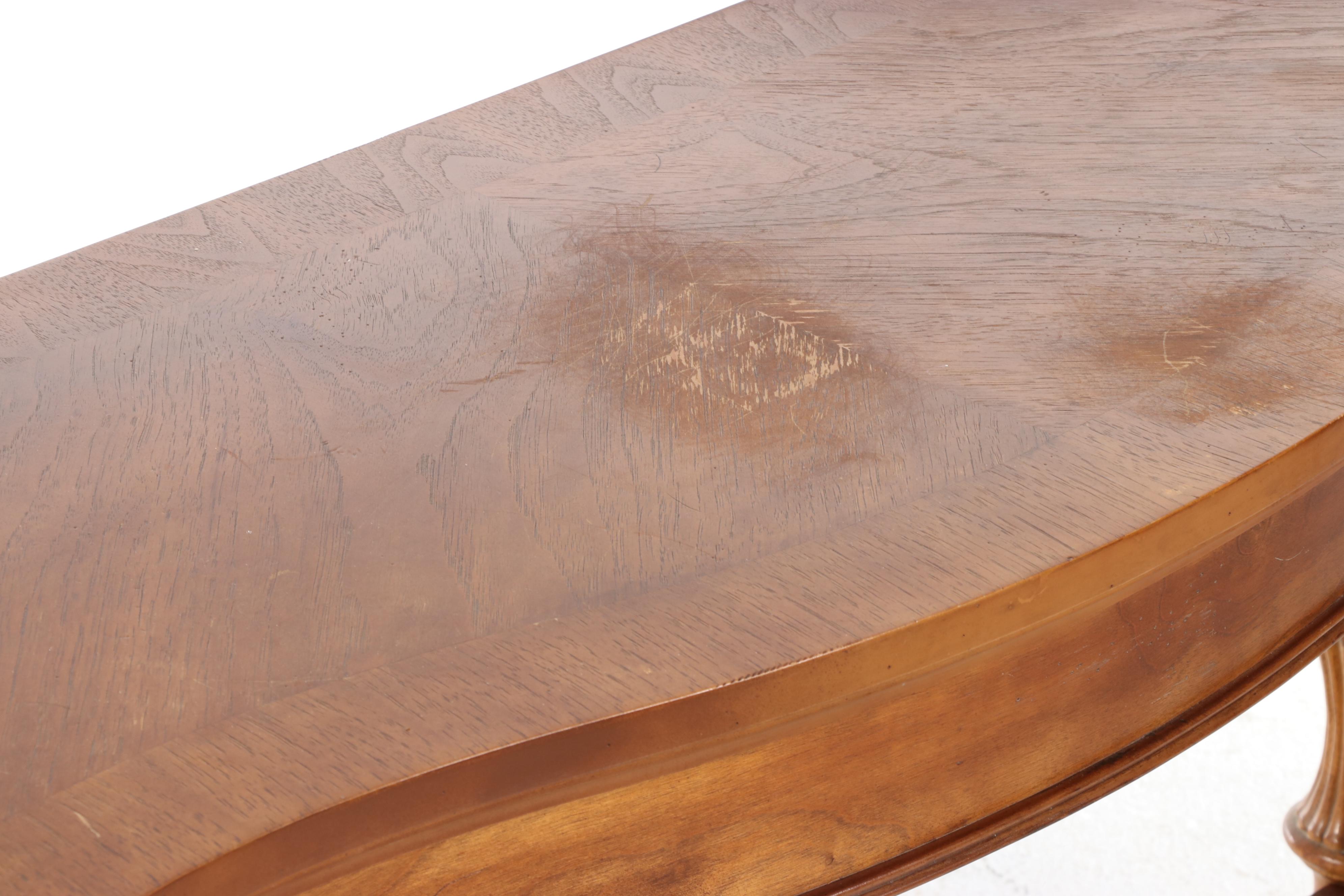 Baroque Style Satinwood Finish Serpentine Front Console Table EBTH