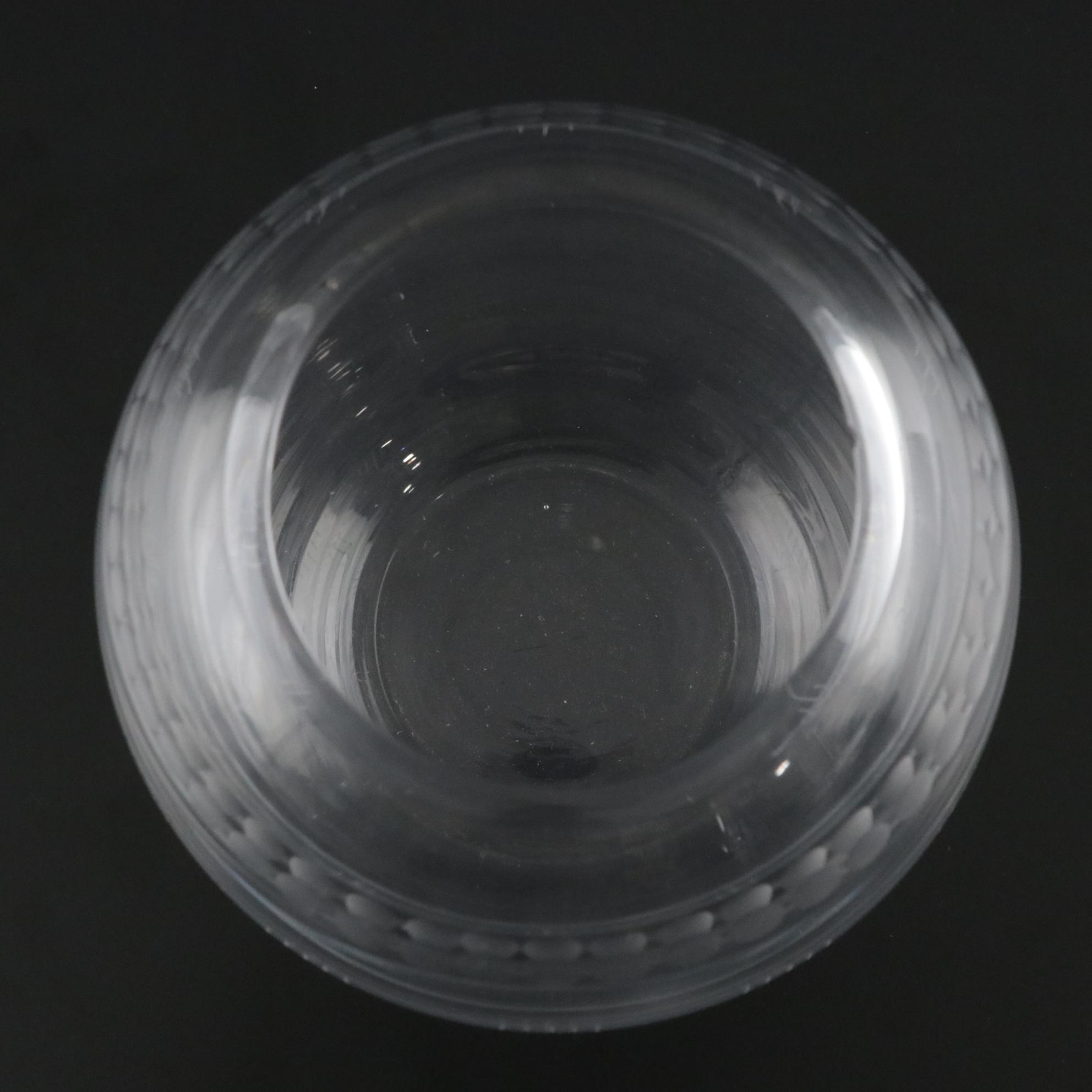 Hawkes Etched Crystal Rose Bowl