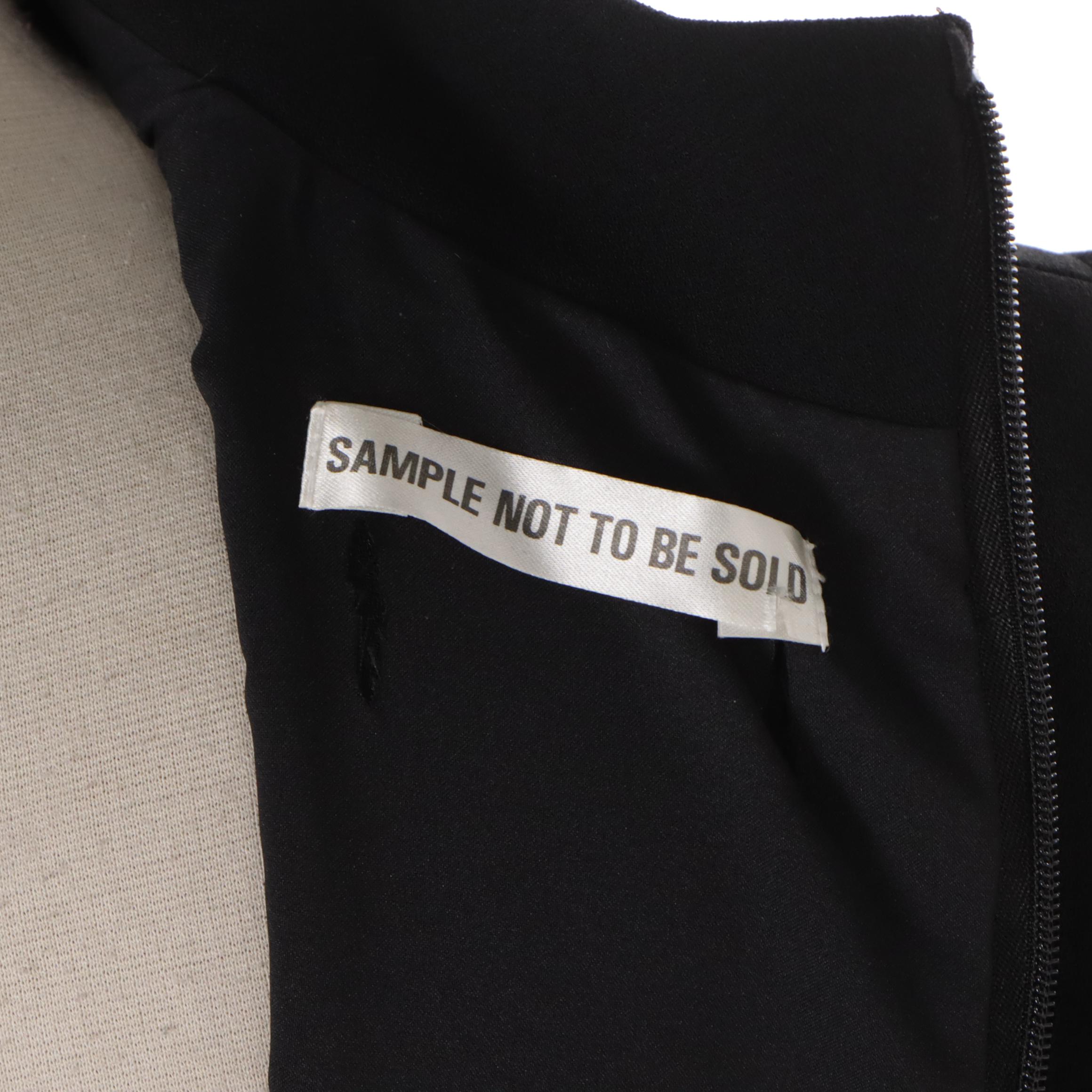 Evening Dress with Rhinestone Embellishment in Black Triacetate and Polyester