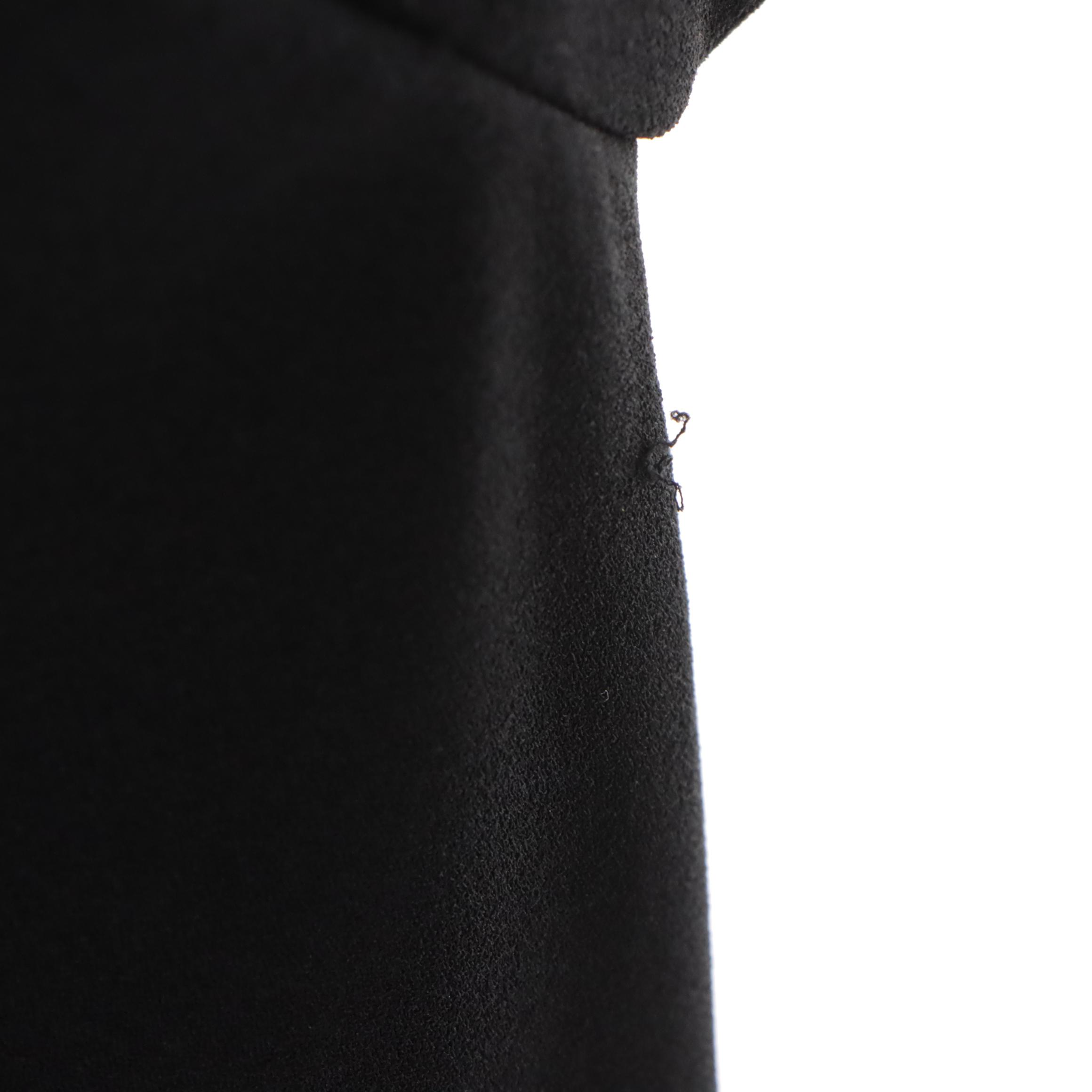 Evening Dress with Rhinestone Embellishment in Black Triacetate and Polyester