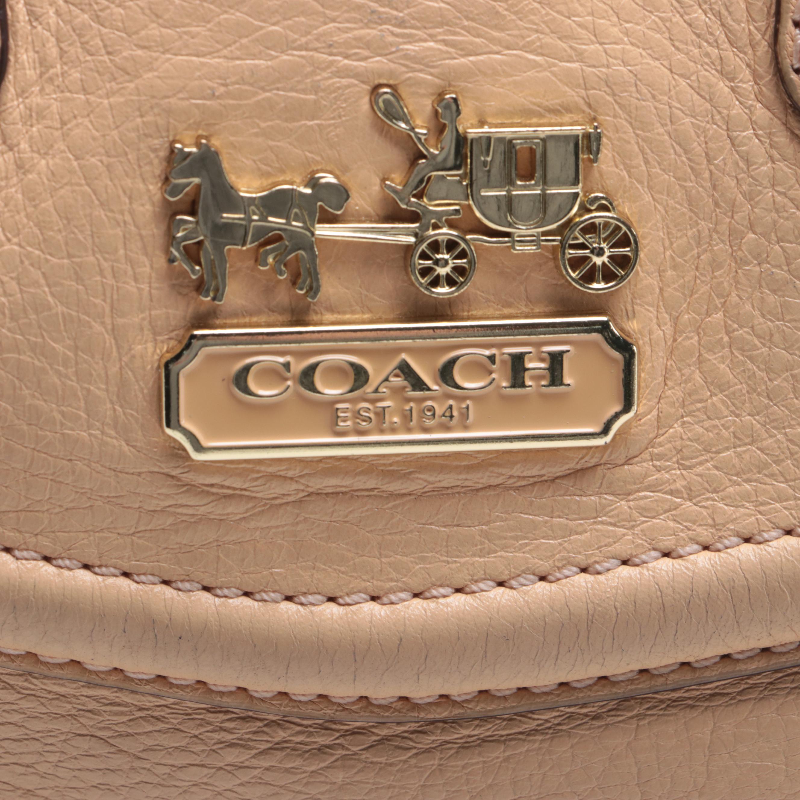 Coach Madison Carryall 14574 in Grained Leather with Checkbook Wallet