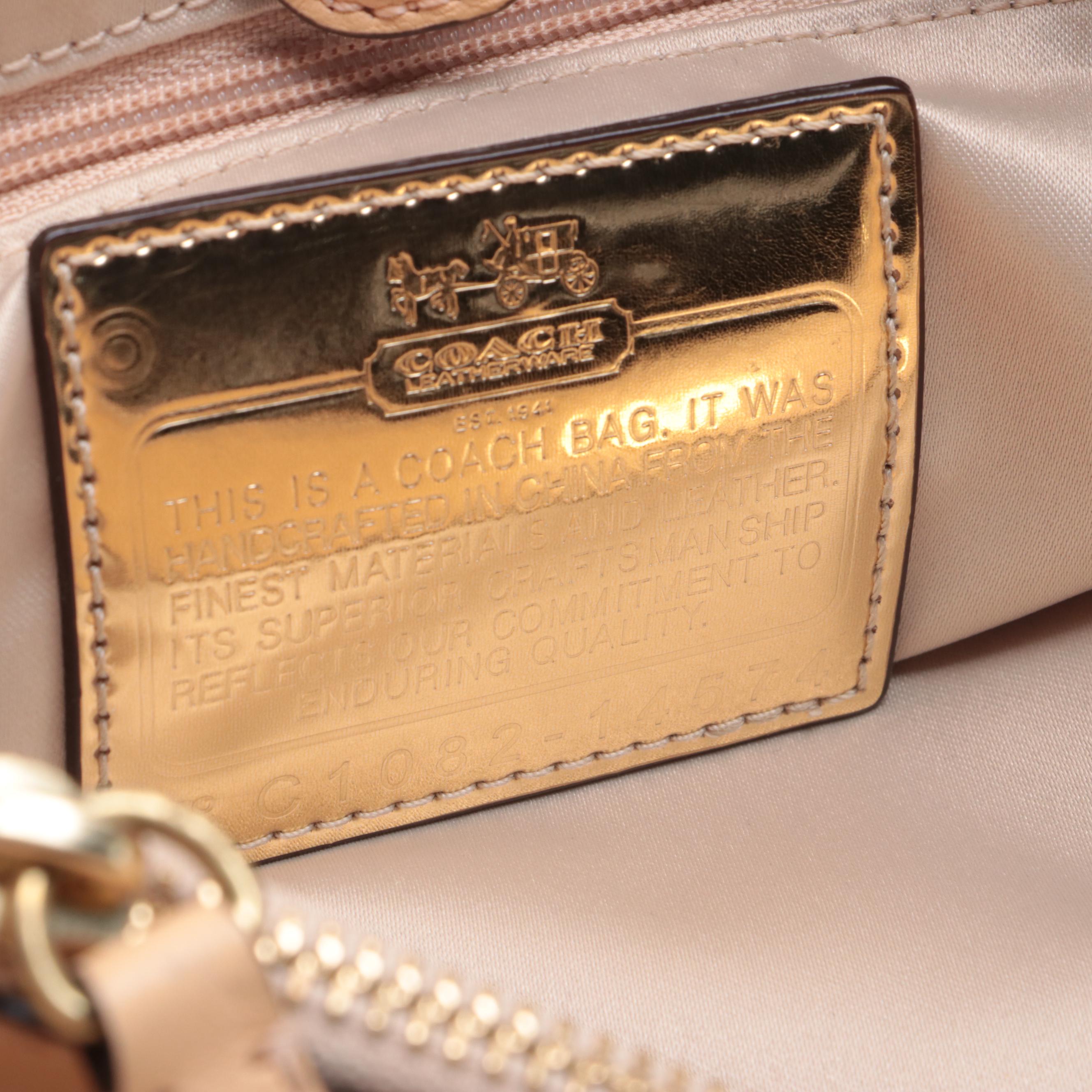 Coach Madison Carryall 14574 in Grained Leather with Checkbook Wallet