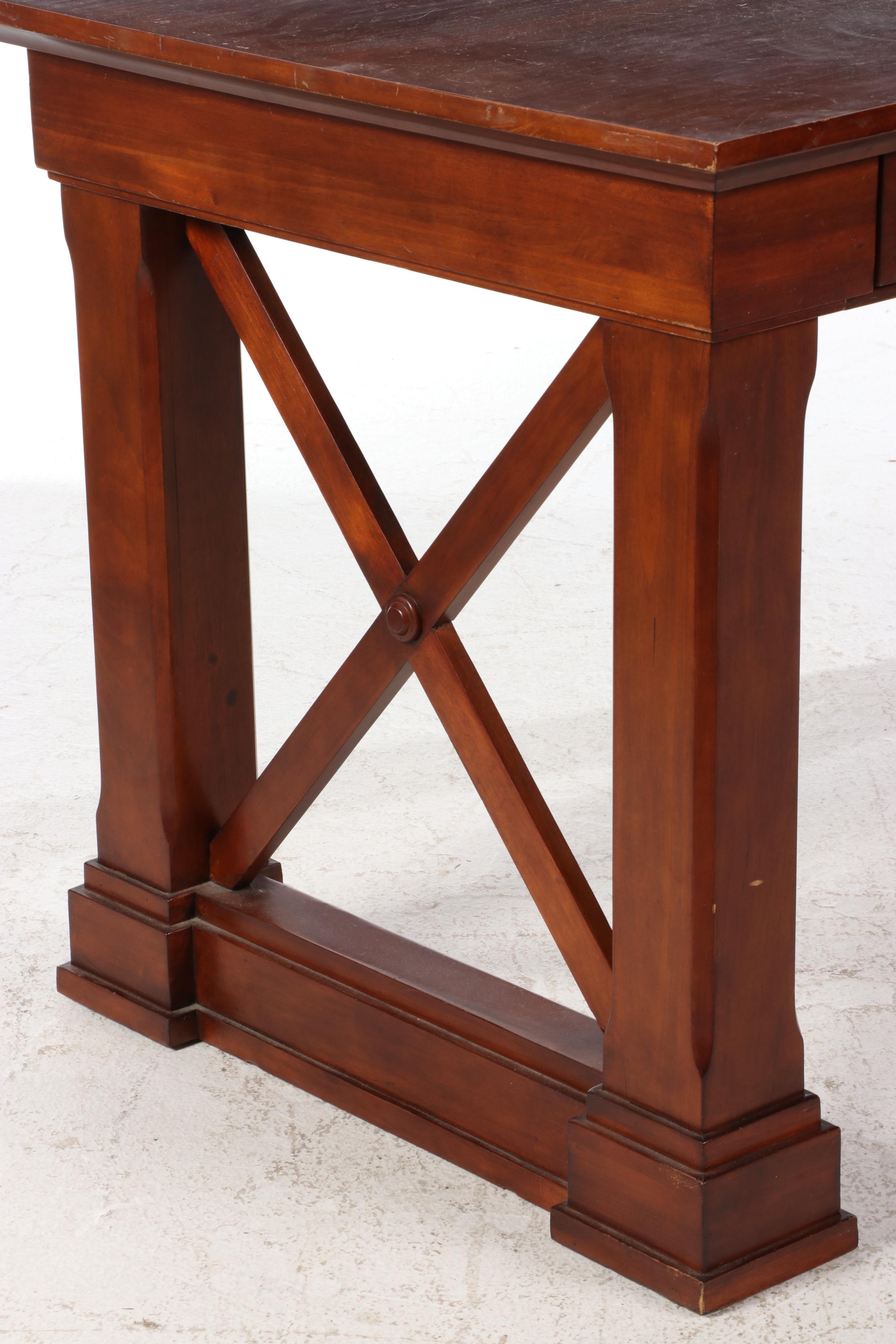 Ballard Designs "Bourdonnais" HardwoodVeneered ThreeDrawer Writing