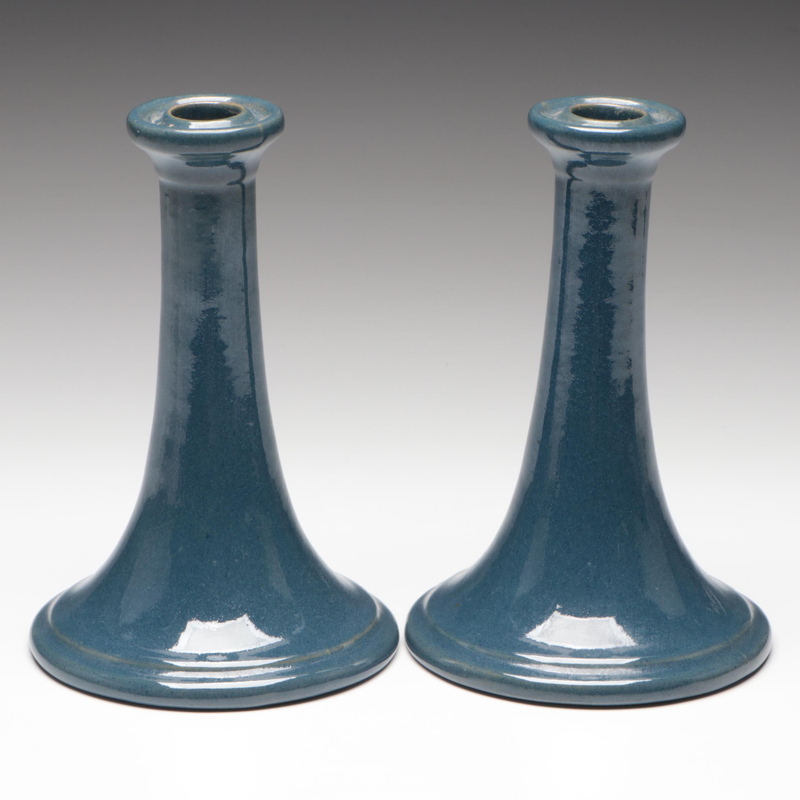 Edith Guerrier for Saturday Evening Girls Pottery Candlesticks, Circa 1921