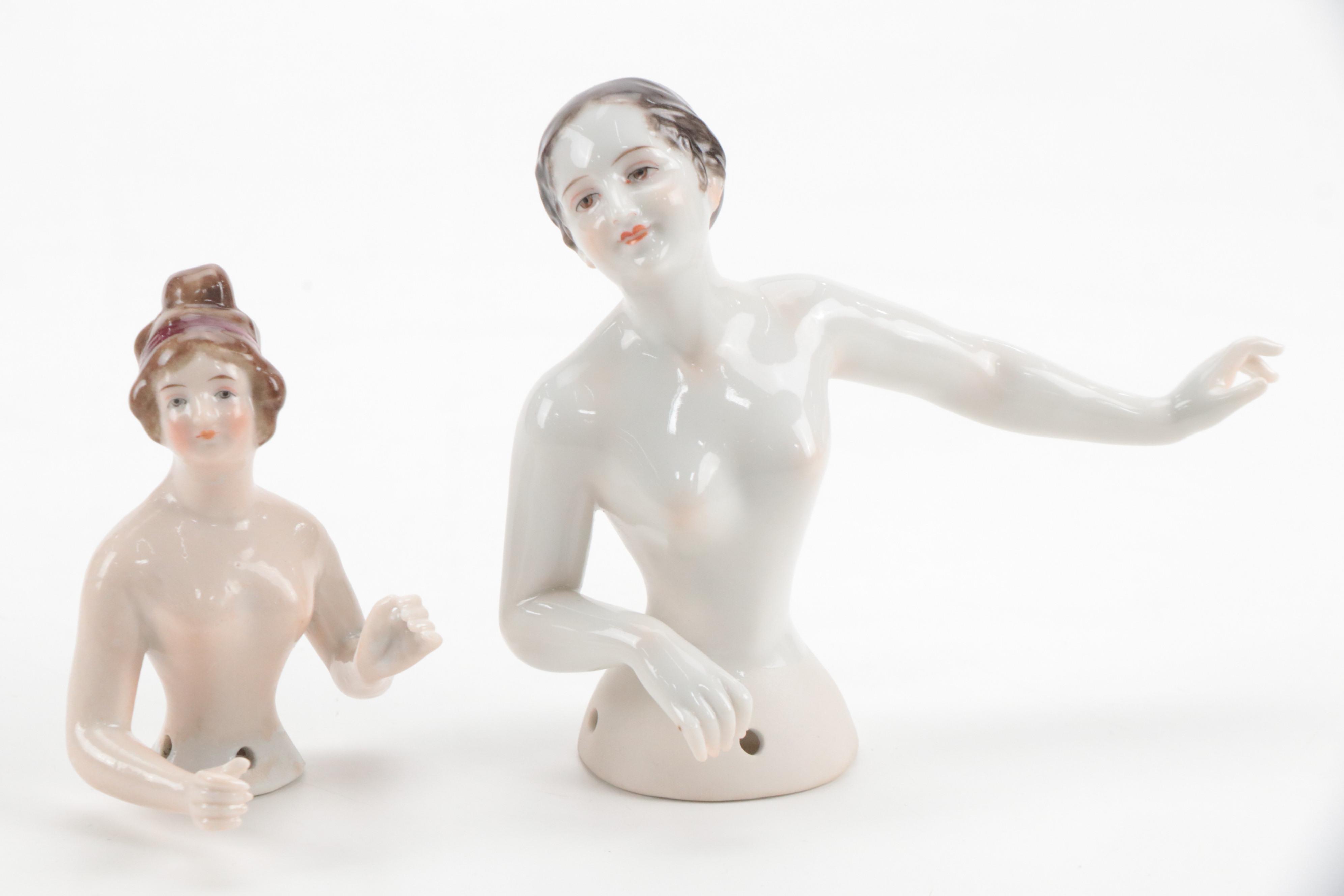 Volkstedt Half Doll with Dressel, Kister & Co and Other Dolls and Figurines