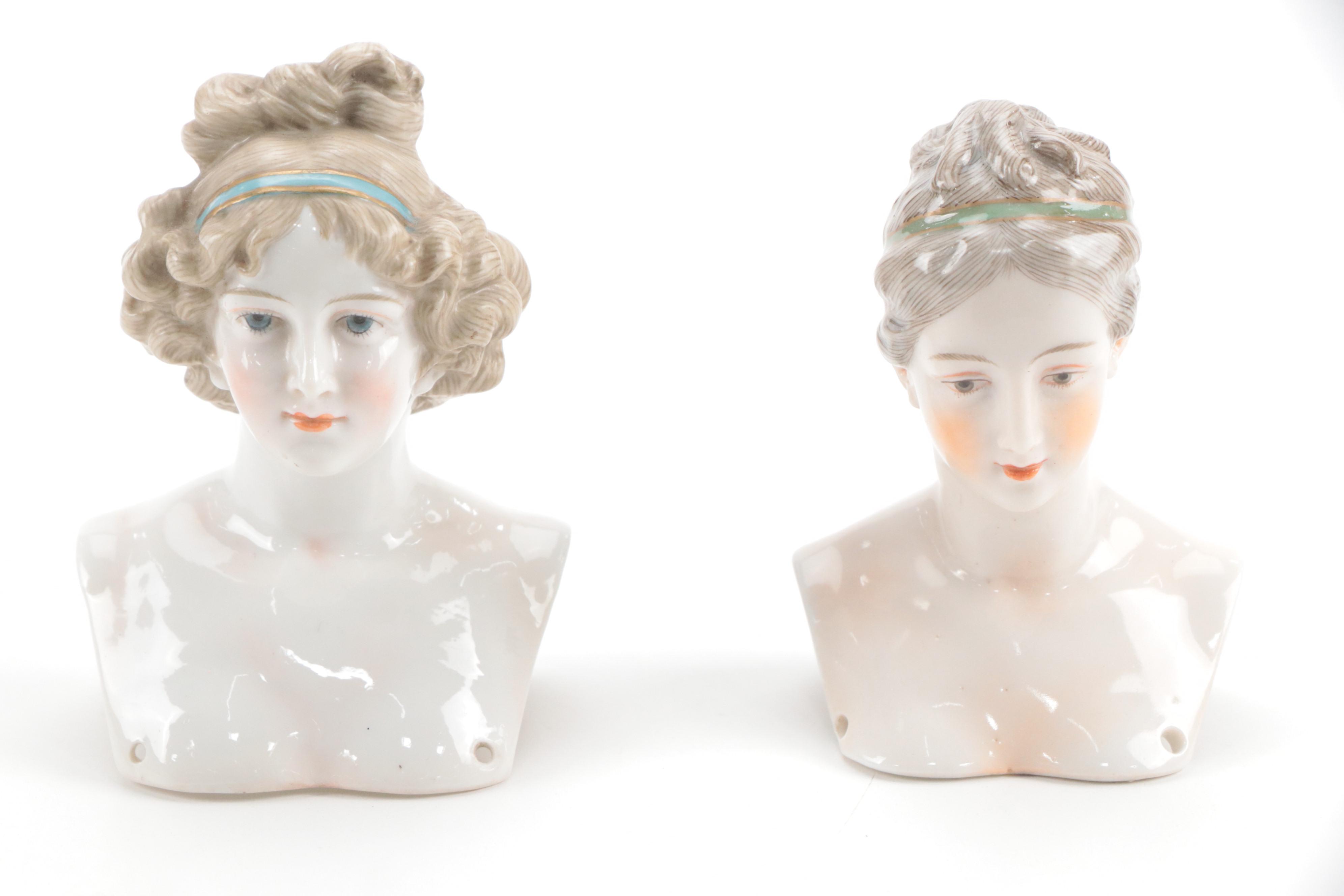 Volkstedt Half Doll with Dressel, Kister & Co and Other Dolls and Figurines