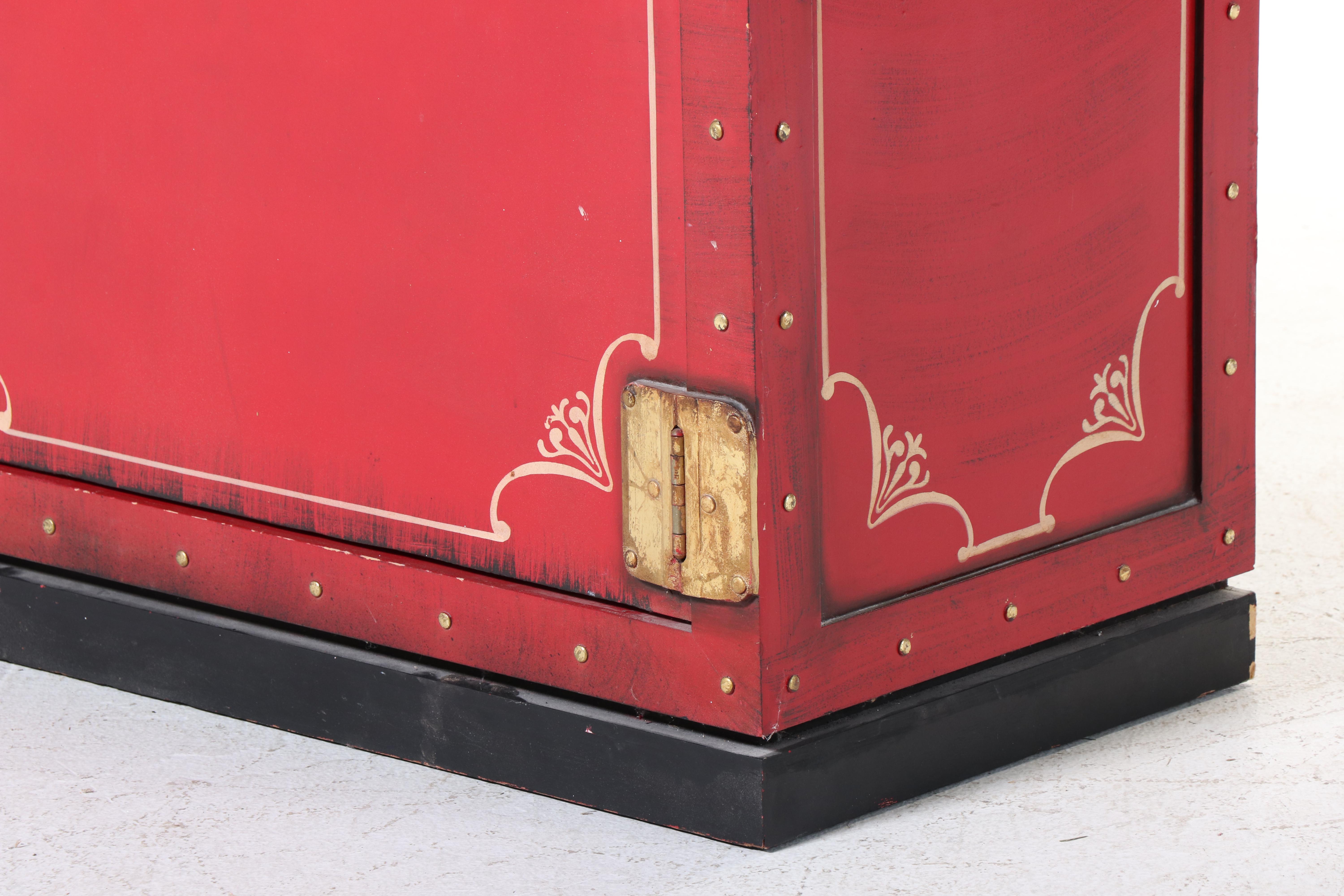 "Federal Bank" Paint-Decorated Safe-Form Storage Cabinet