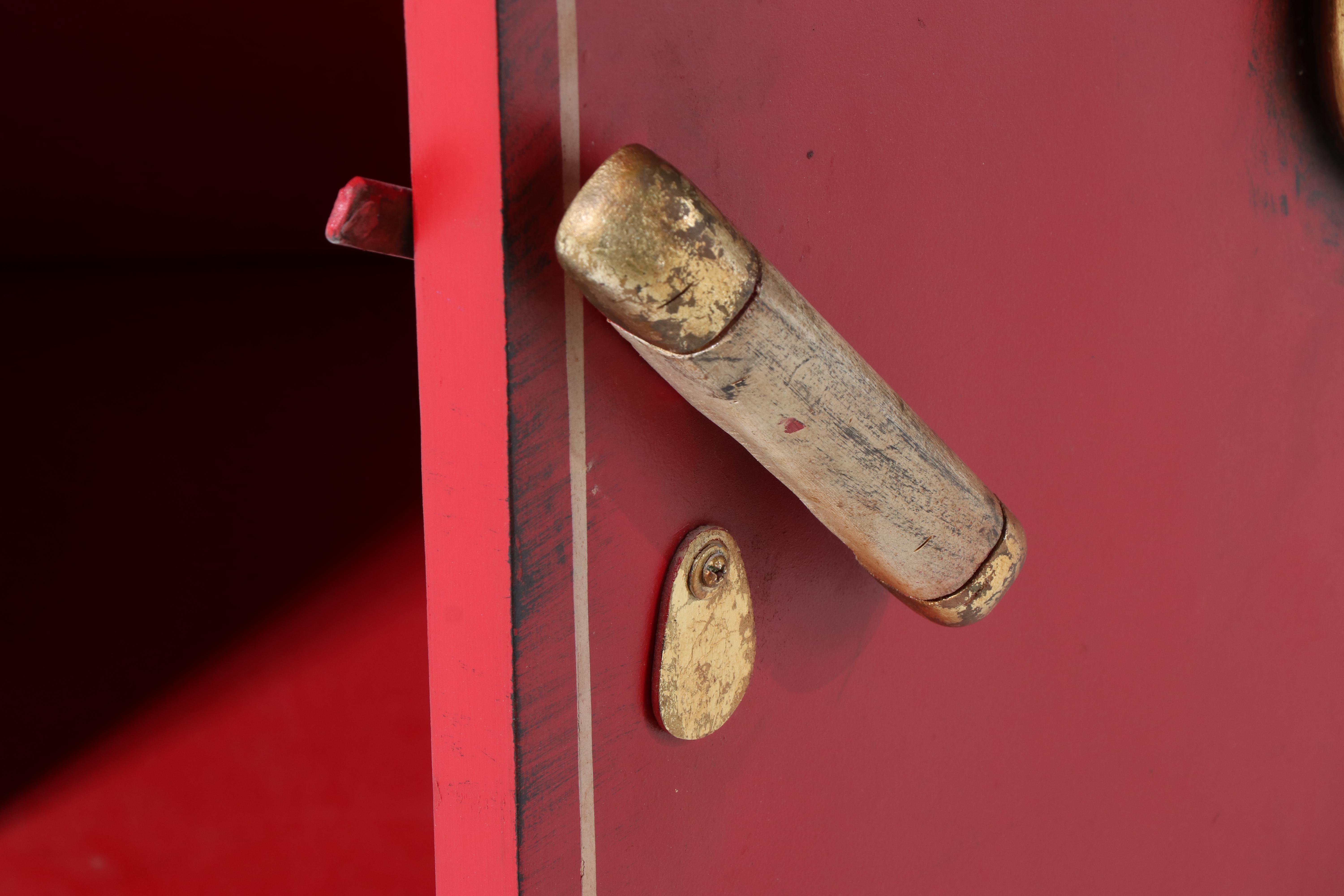 "Federal Bank" Paint-Decorated Safe-Form Storage Cabinet