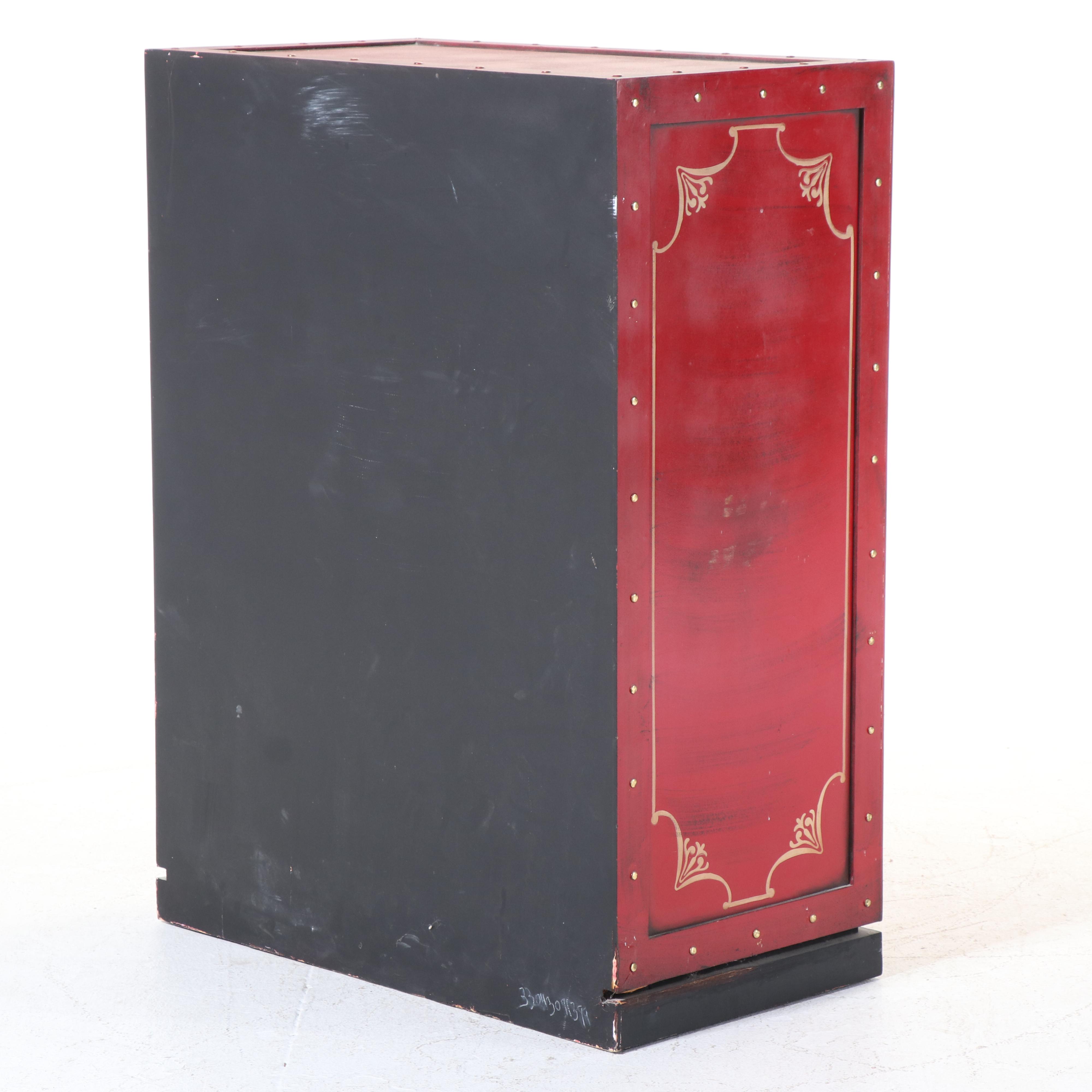 "Federal Bank" Paint-Decorated Safe-Form Storage Cabinet