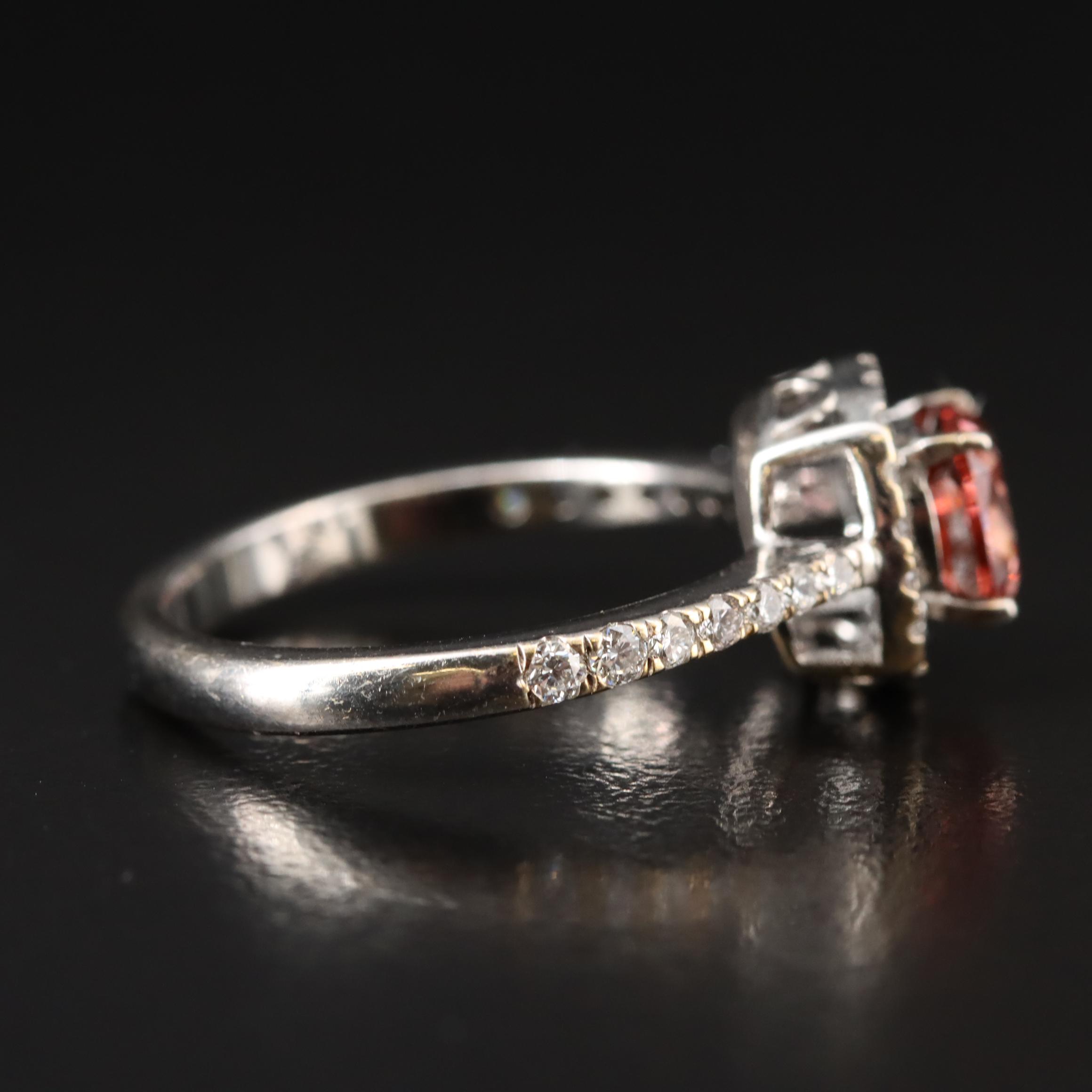 10K 1.61 CTW Lab Grown Diamond Ring Including Lab Grown Fancy Pink Center