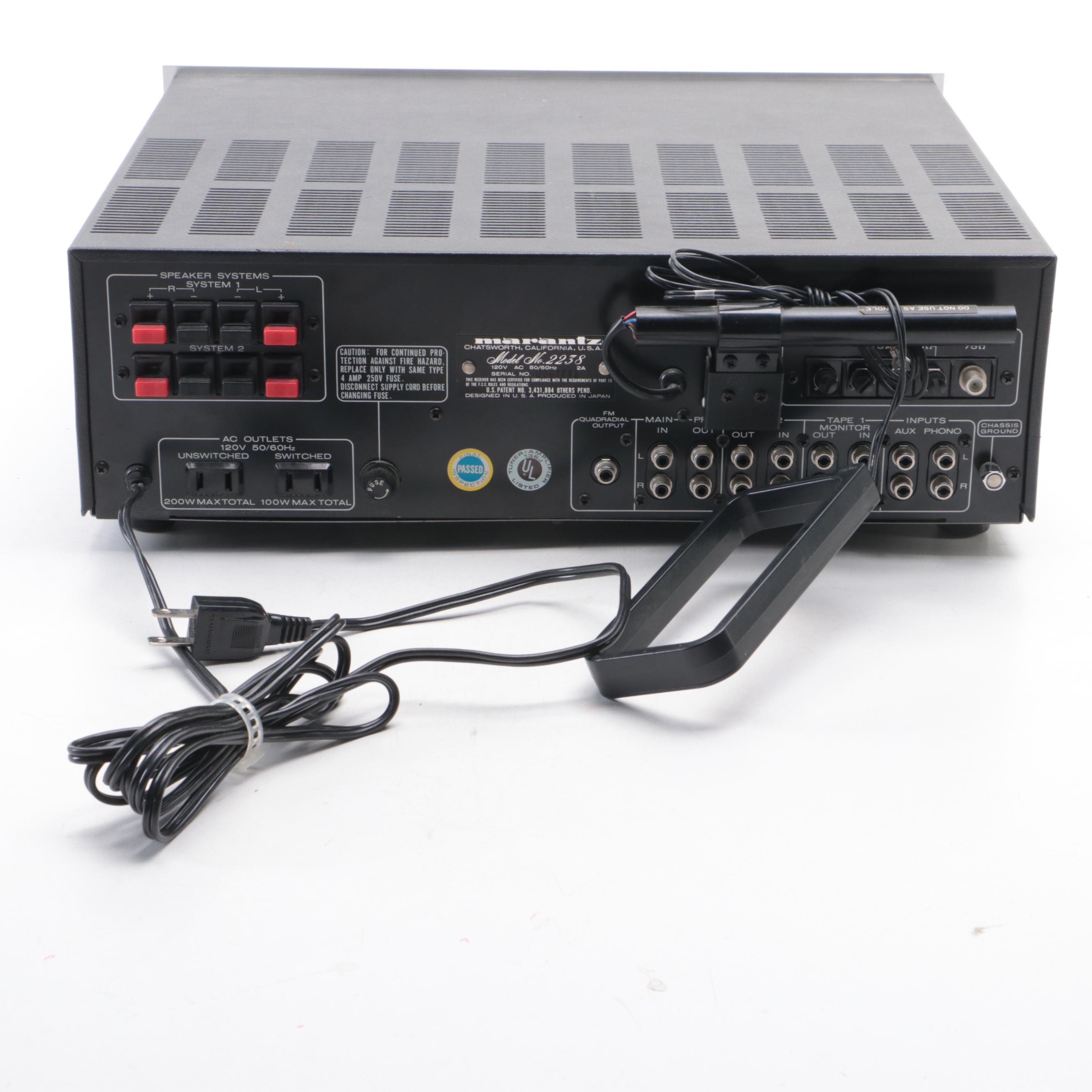 Marantz Model 2238 Stereophonic Receiver, circa 1977–1980