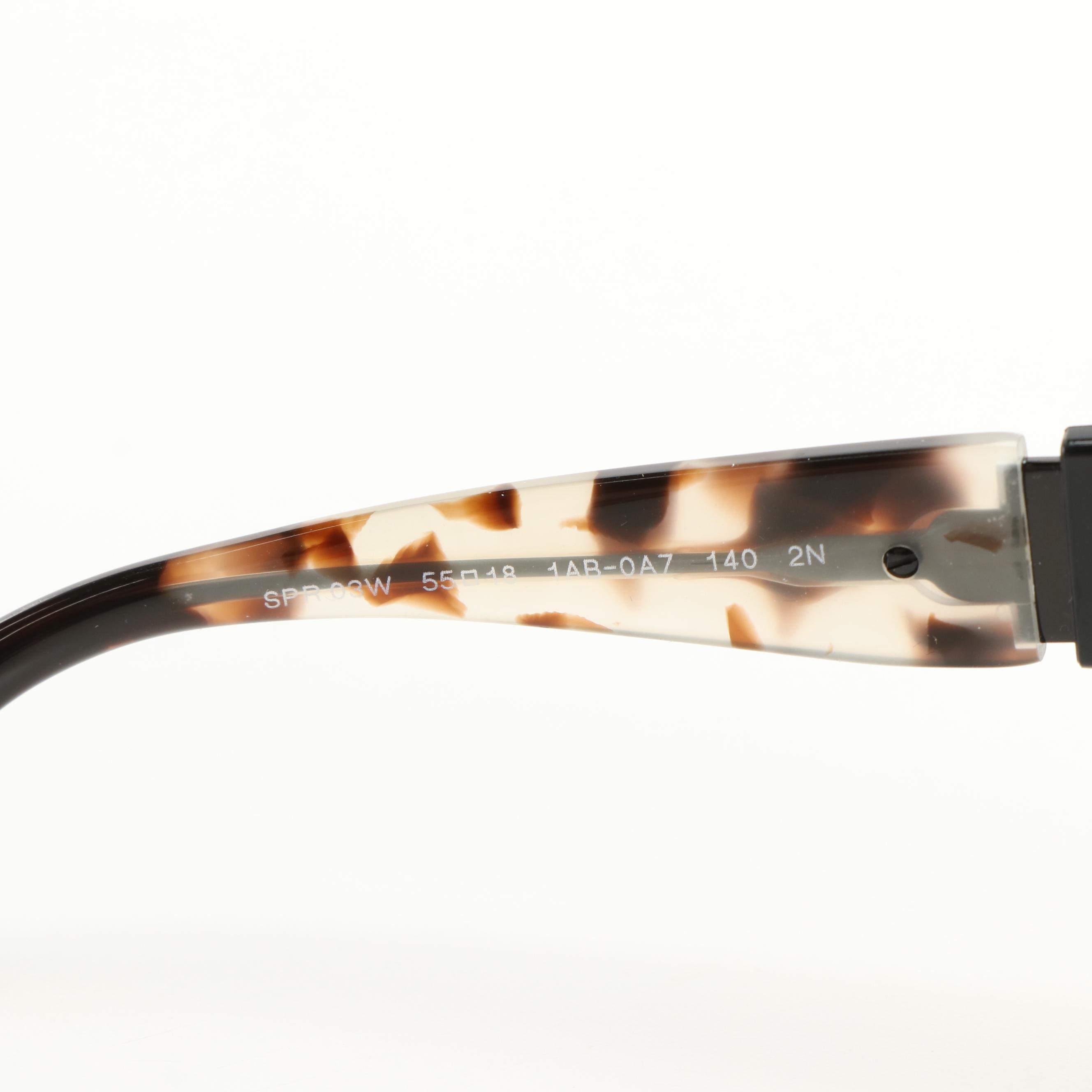 Prada SPR 03W Black Sunglasses with Grey Gradient