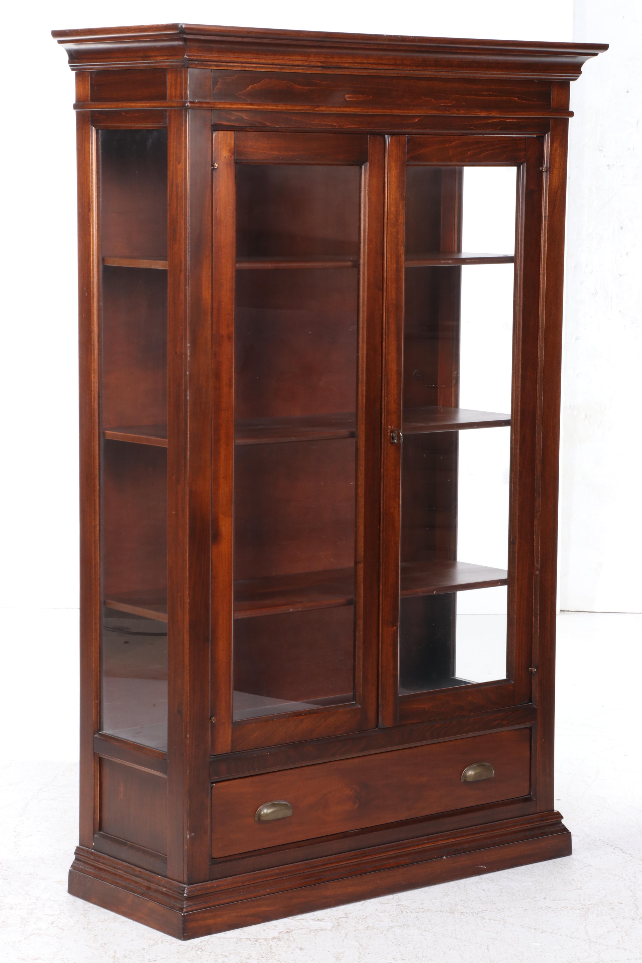 Arhaus Furniture Rustic Hardwood Display Cabinet