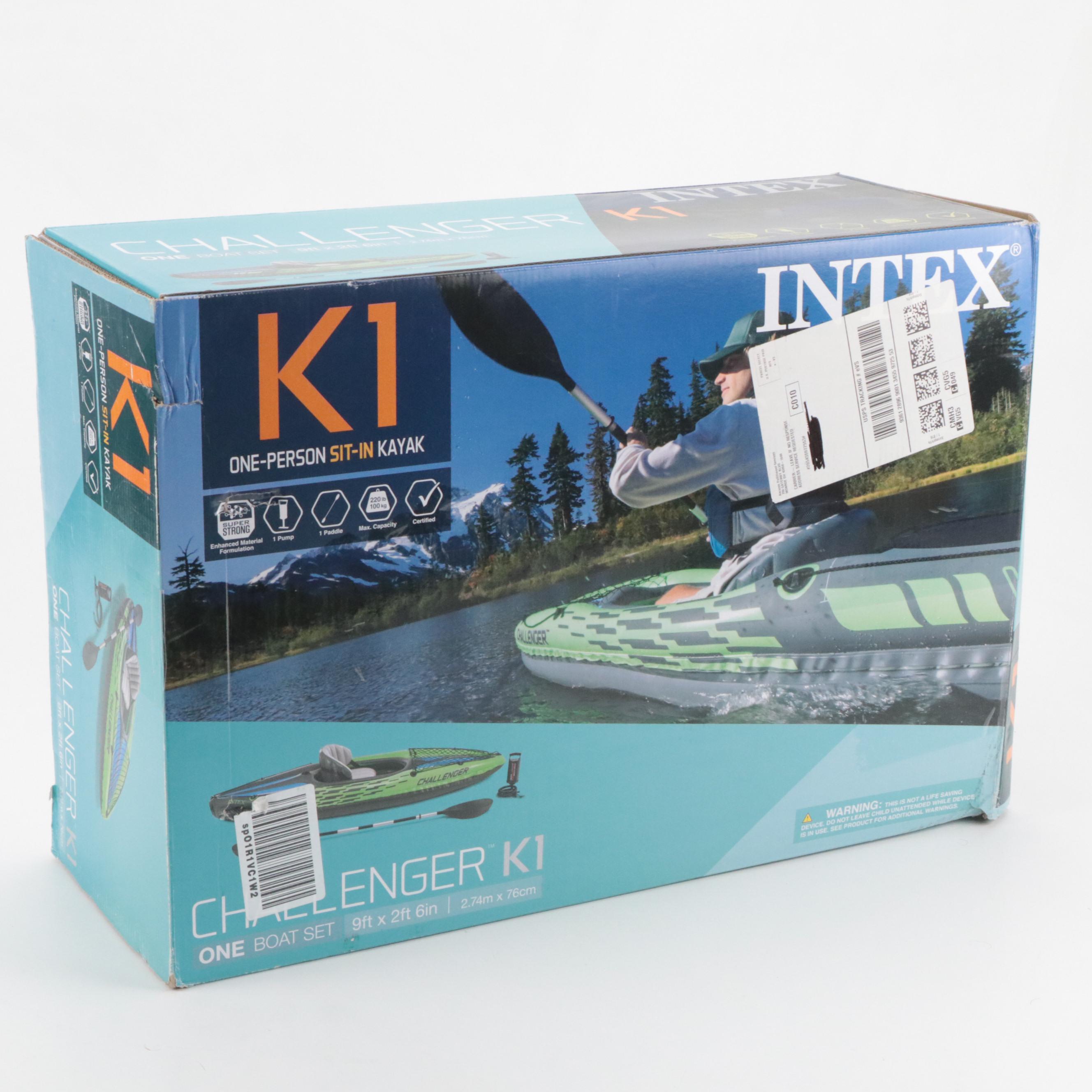 Intex Challenger K1 Inflatable One-Person Sit-In Kayak Set
