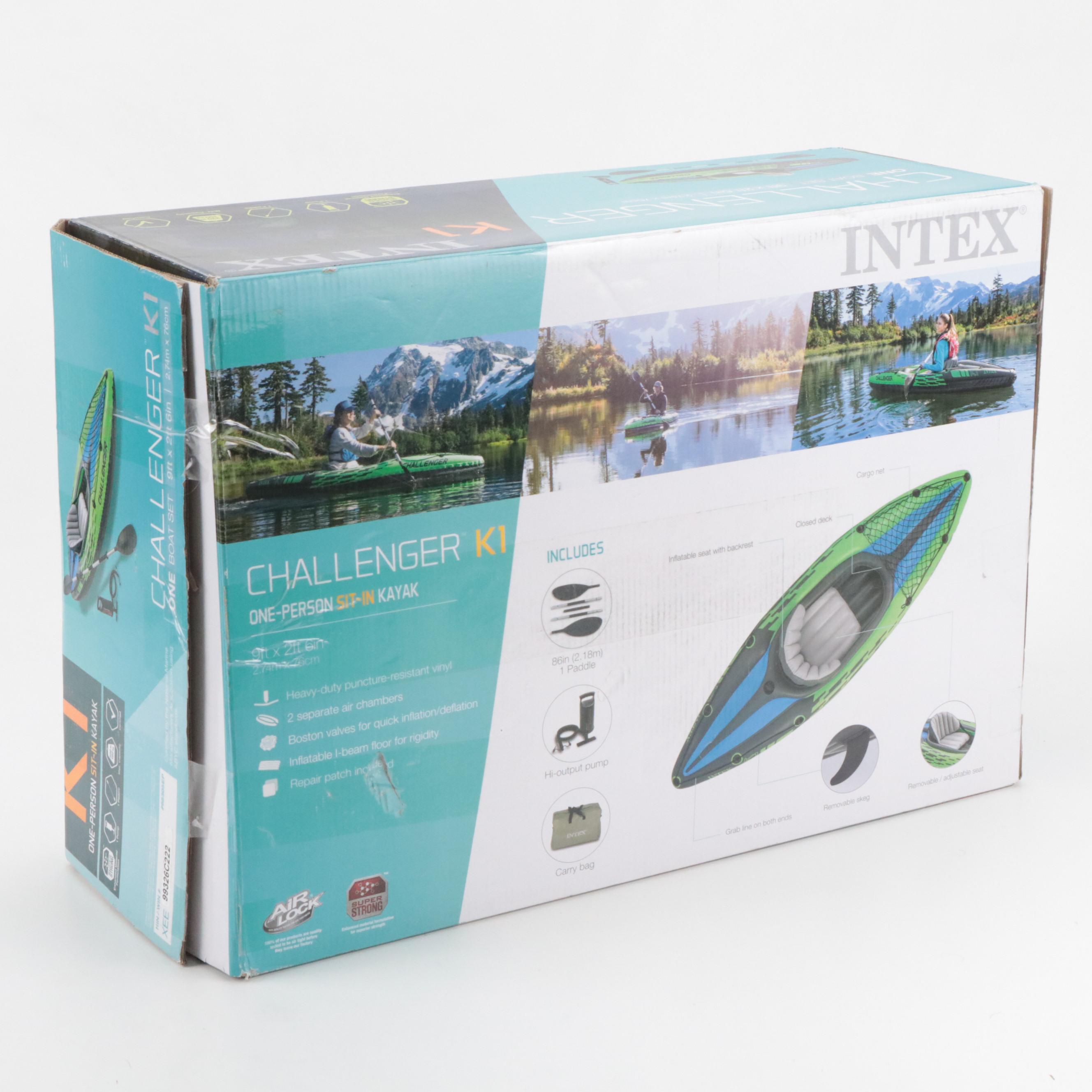Intex Challenger K1 Inflatable One-Person Sit-In Kayak Set