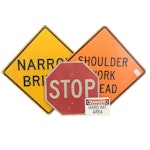 Metal Road and Warning Signs