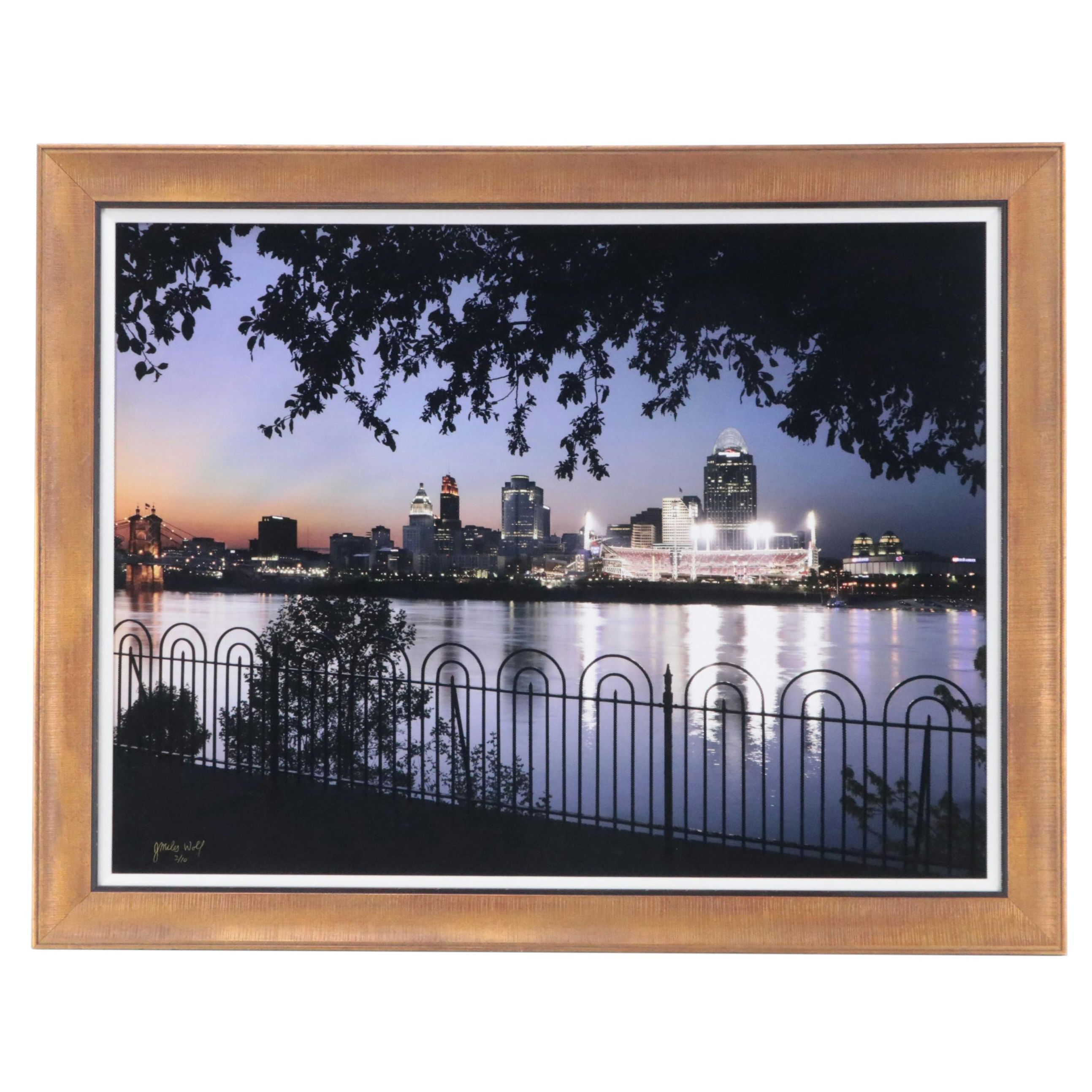J. Miles Wolf Chromogenic Color Print of Cincinnati View From Kentucky