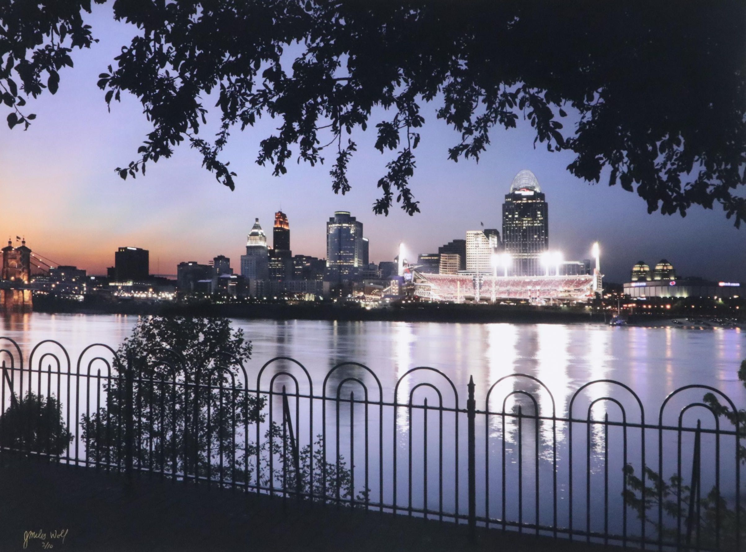 J. Miles Wolf Chromogenic Color Print of Cincinnati View From Kentucky