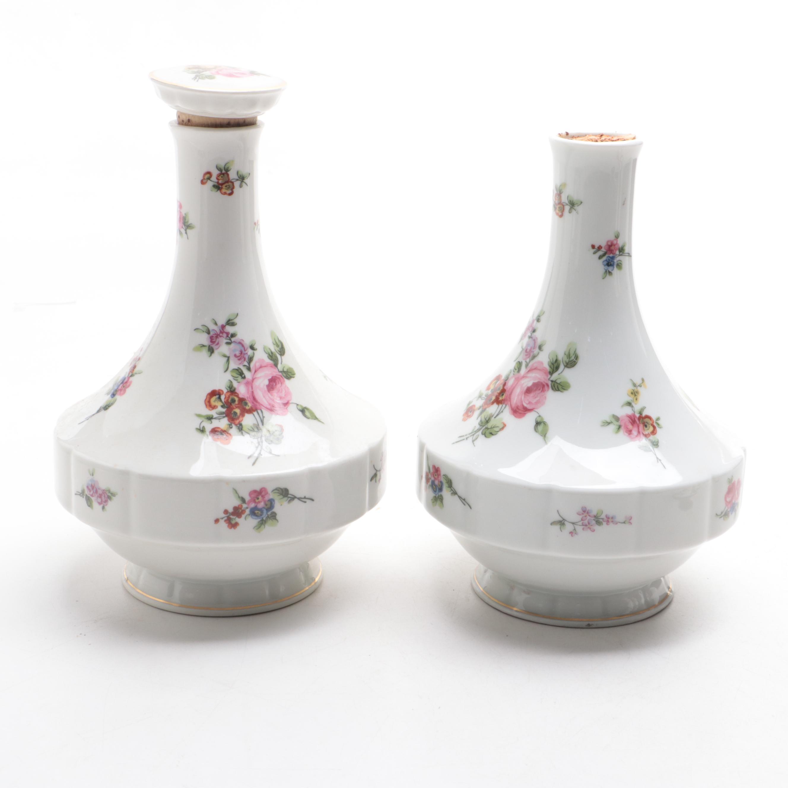 Haviland Limoges Porcelain "Chantilly" Decanters and Candlesticks
