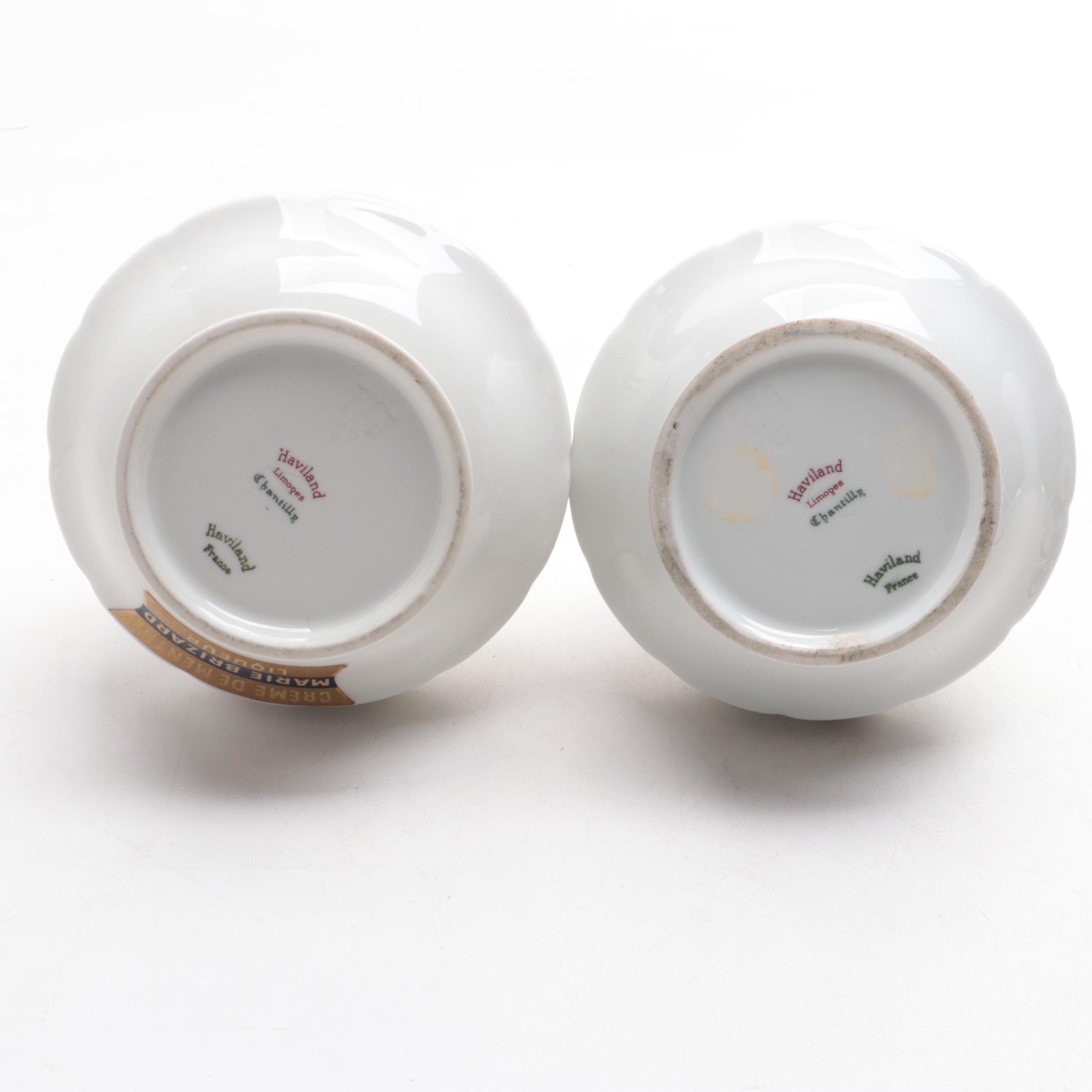 Haviland Limoges Porcelain "Chantilly" Decanters and Candlesticks