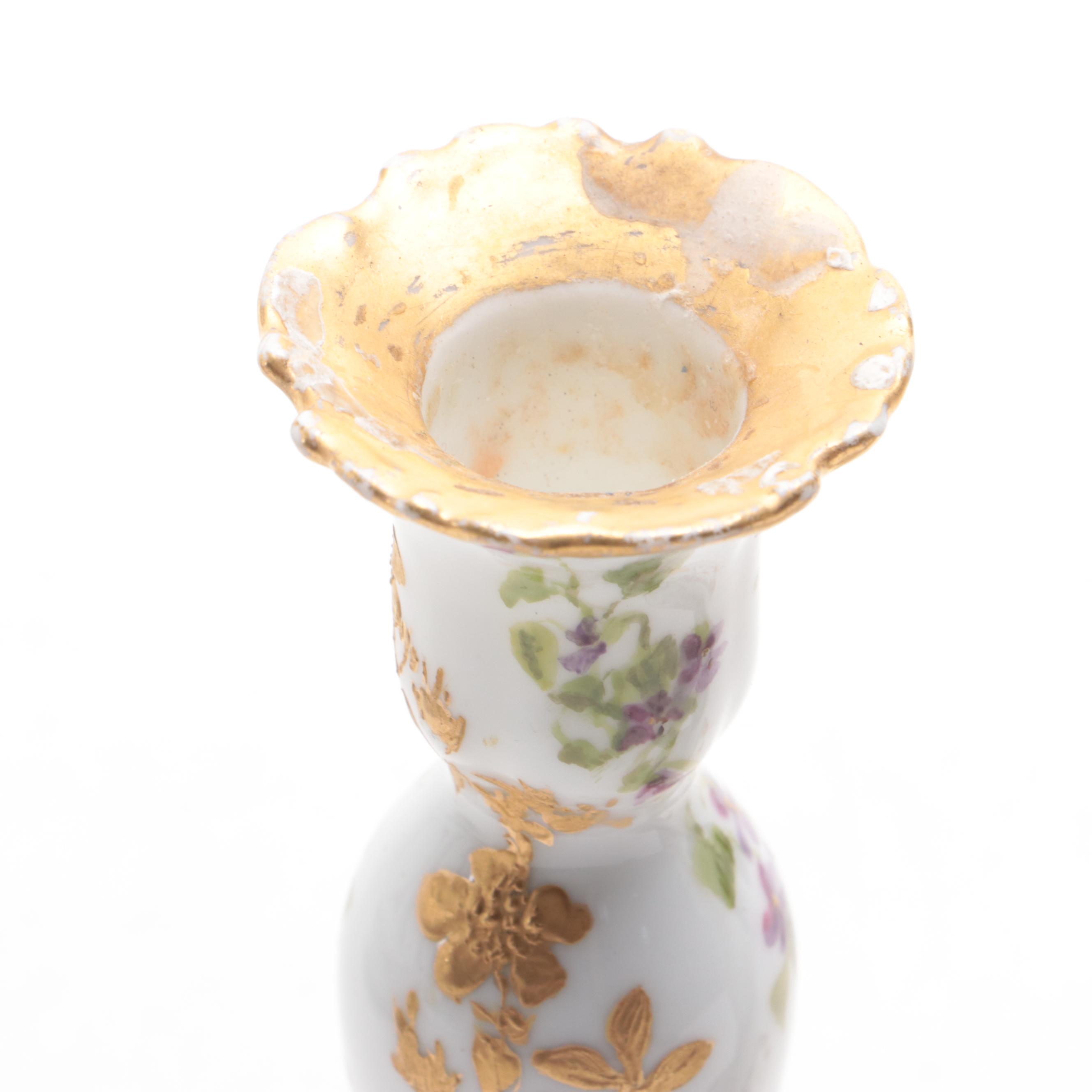 Haviland Limoges Porcelain "Chantilly" Decanters and Candlesticks