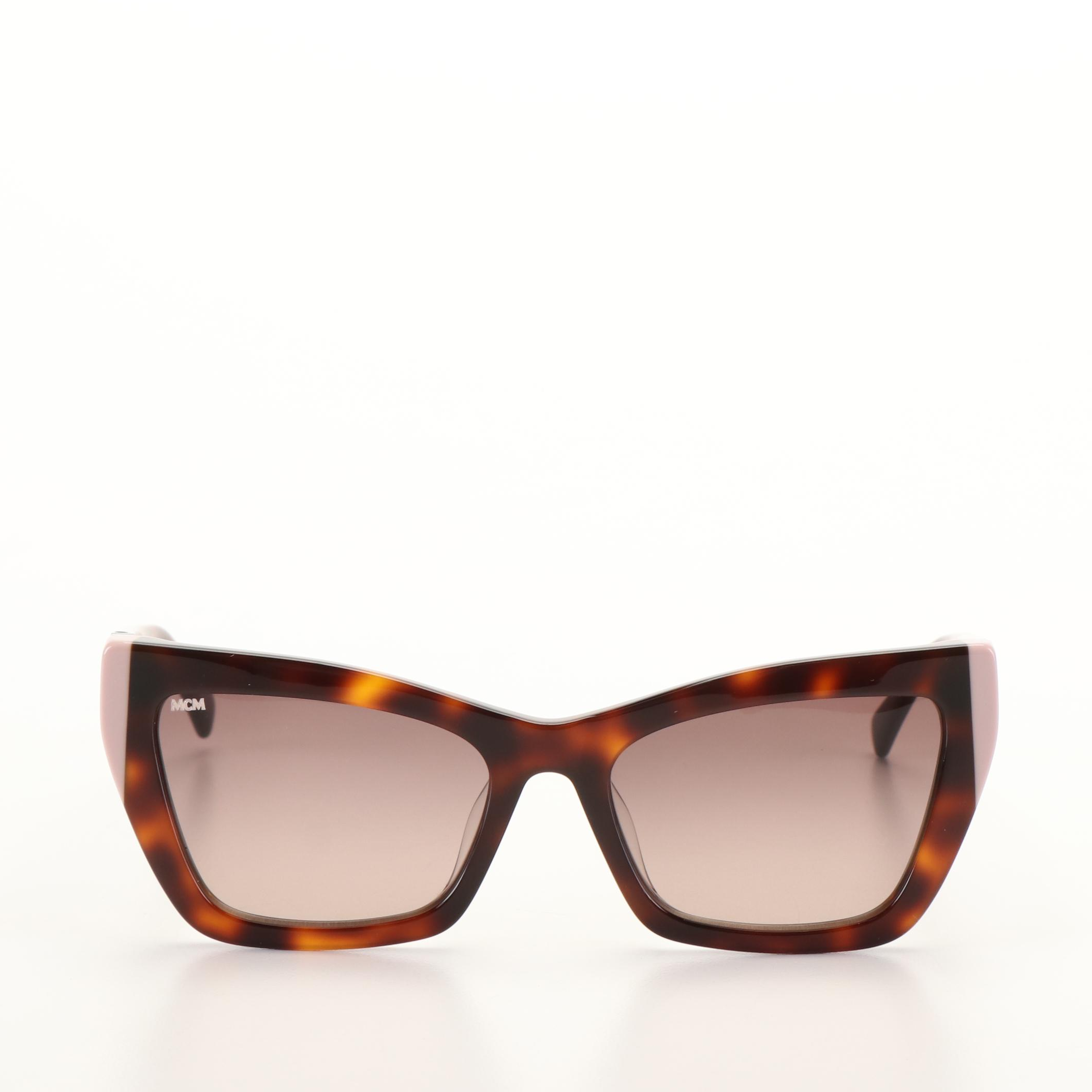 MCM 722SLB Cat Eye Pink Accented Tortoise Shell Sunglasses with Case