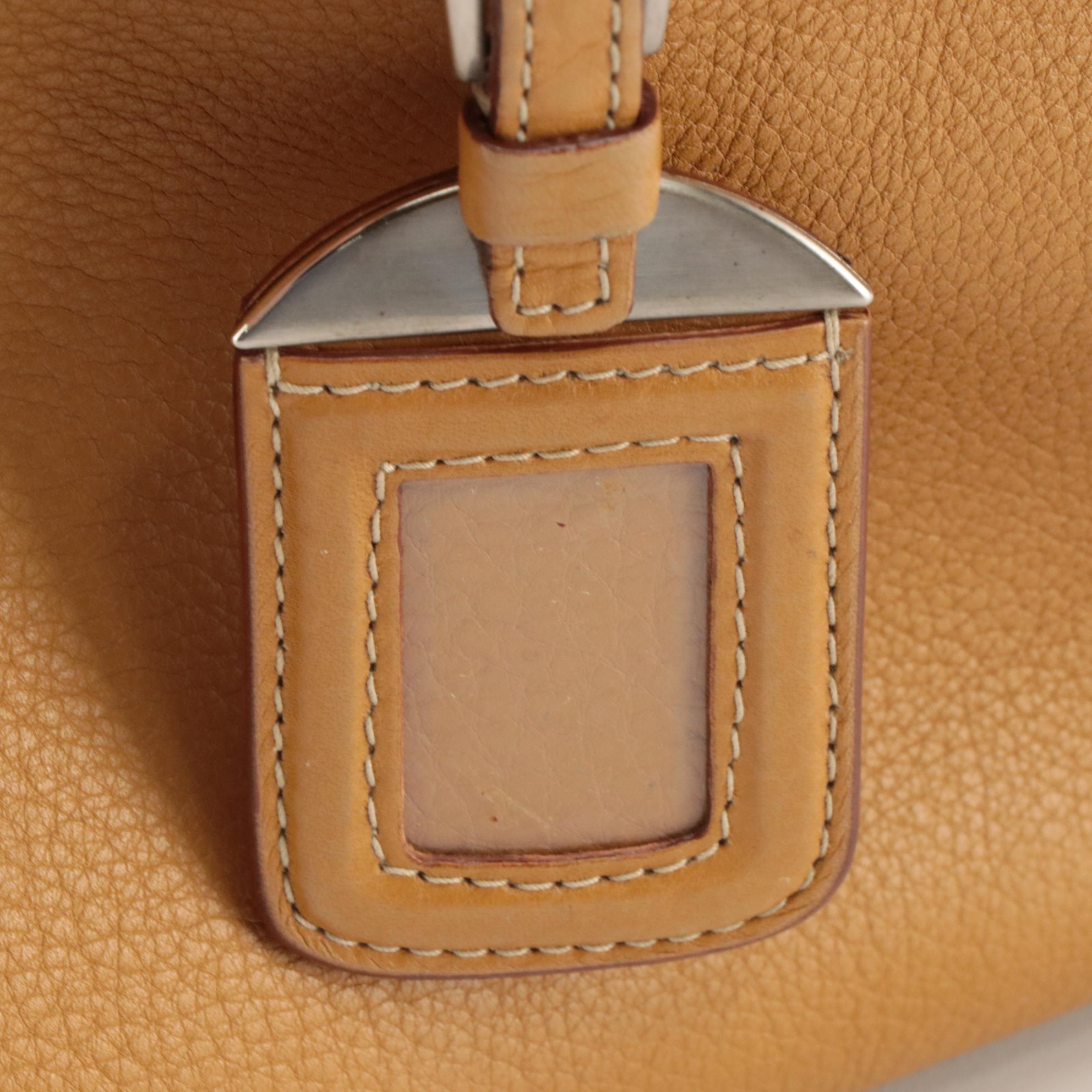 Prada Shoulder Satchel in Naturale Vitello Daino Leather