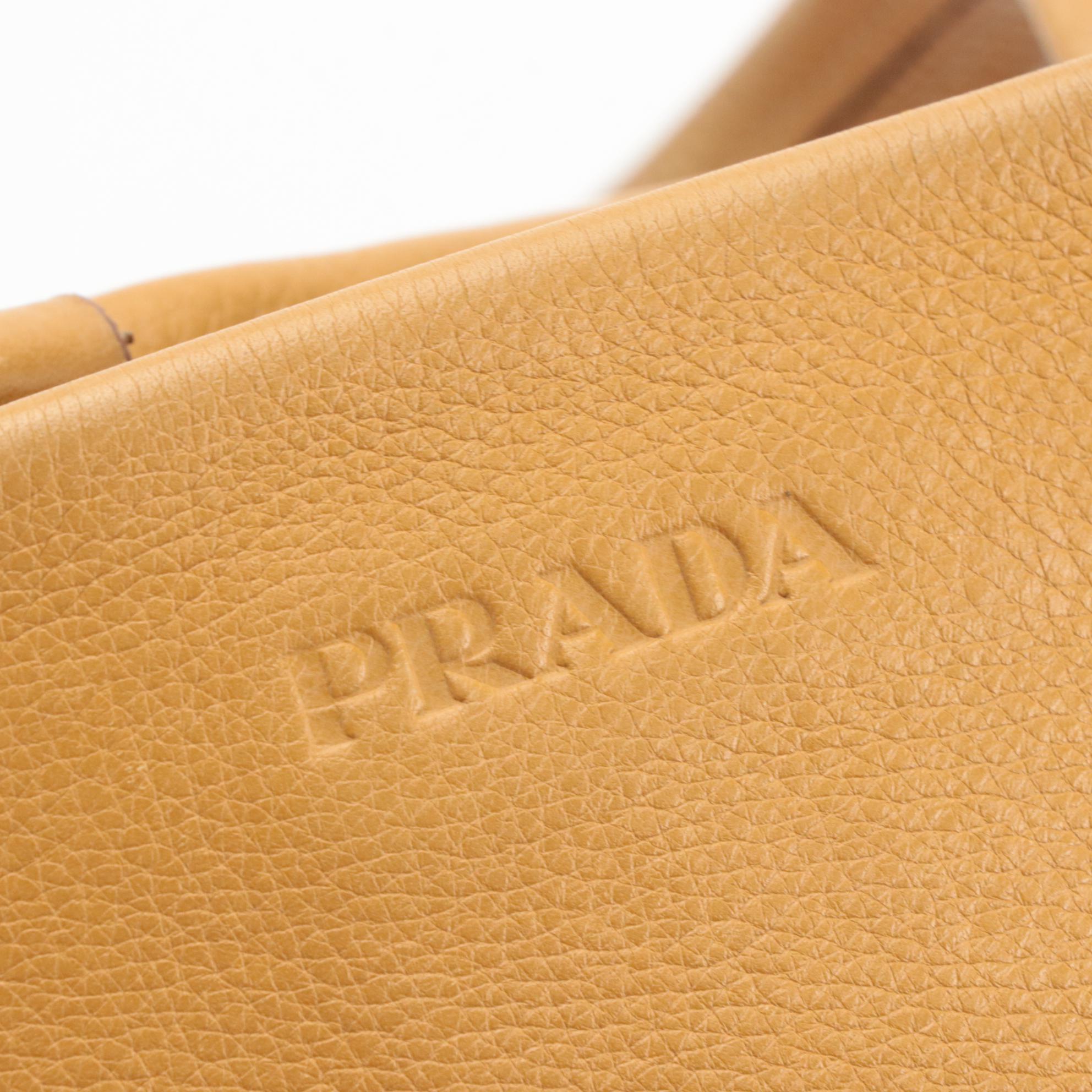 Prada Shoulder Satchel in Naturale Vitello Daino Leather