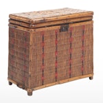 Bamboo and Wicker Sewing Basket, 20th Century