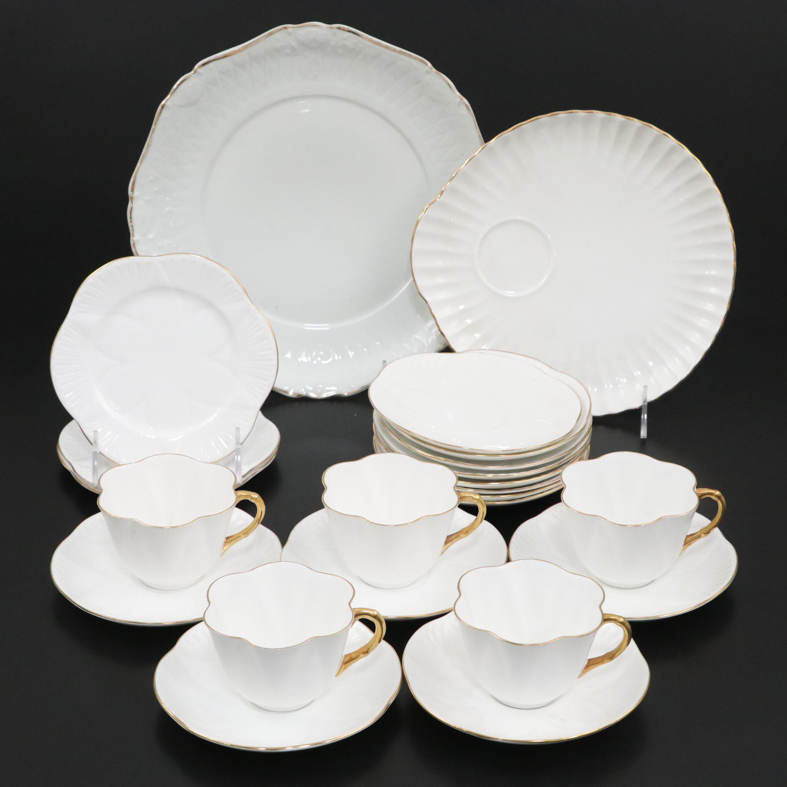 Shelly "Regency" Cups and Saucers with Other Tableware
