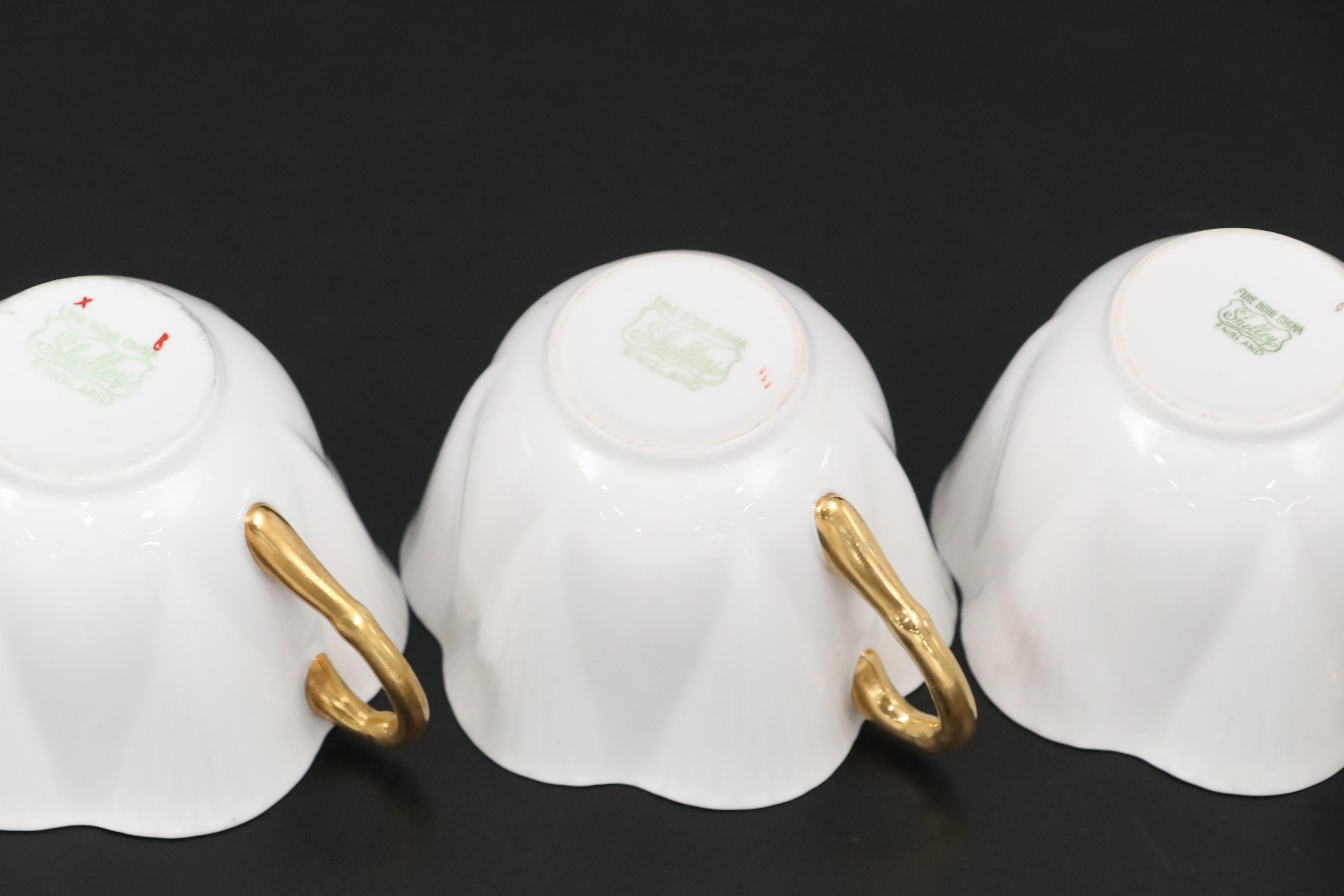 Shelly "Regency" Cups and Saucers with Other Tableware