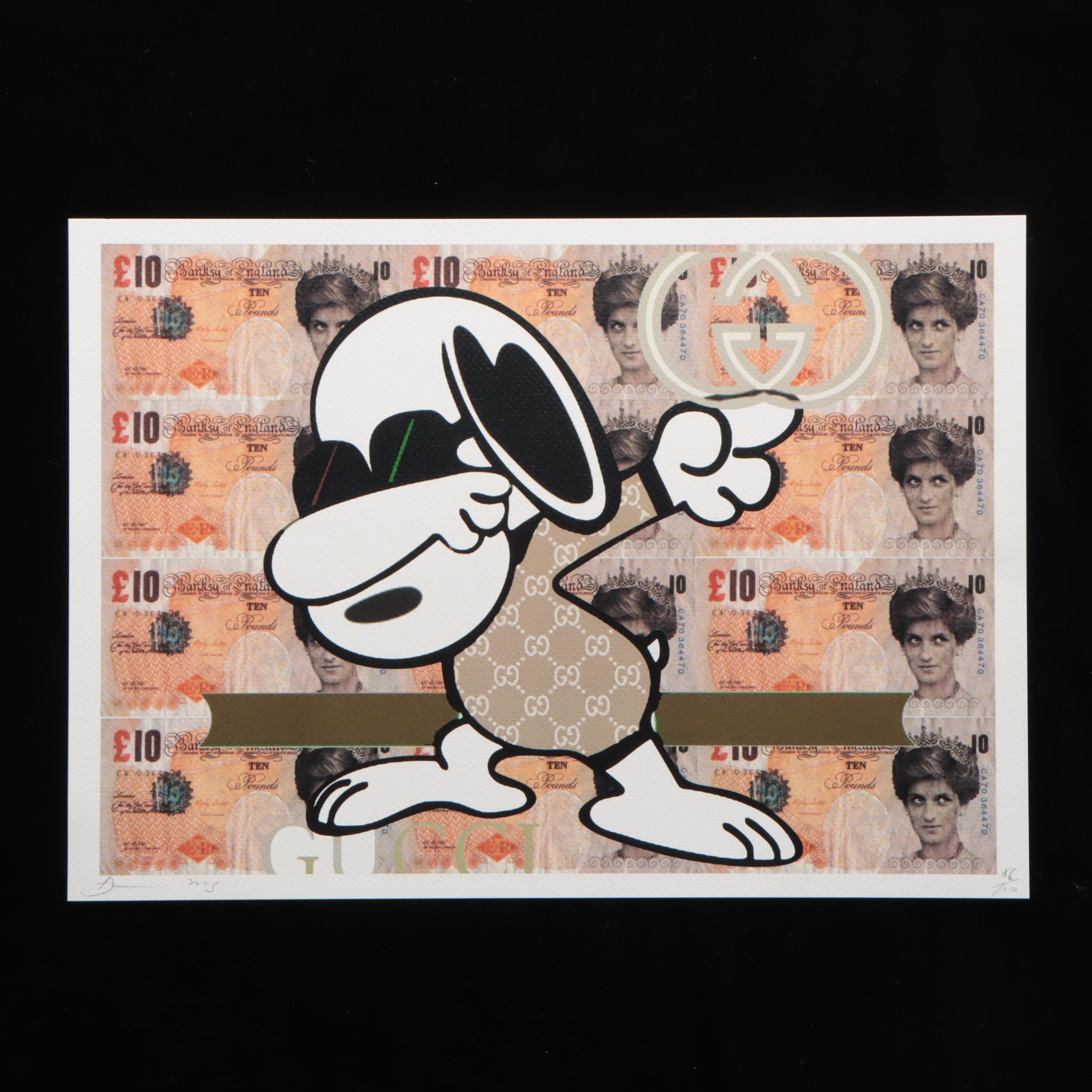 Death NYC Pop Art Graphic Print of Snoopy x Banksy, 21st Century