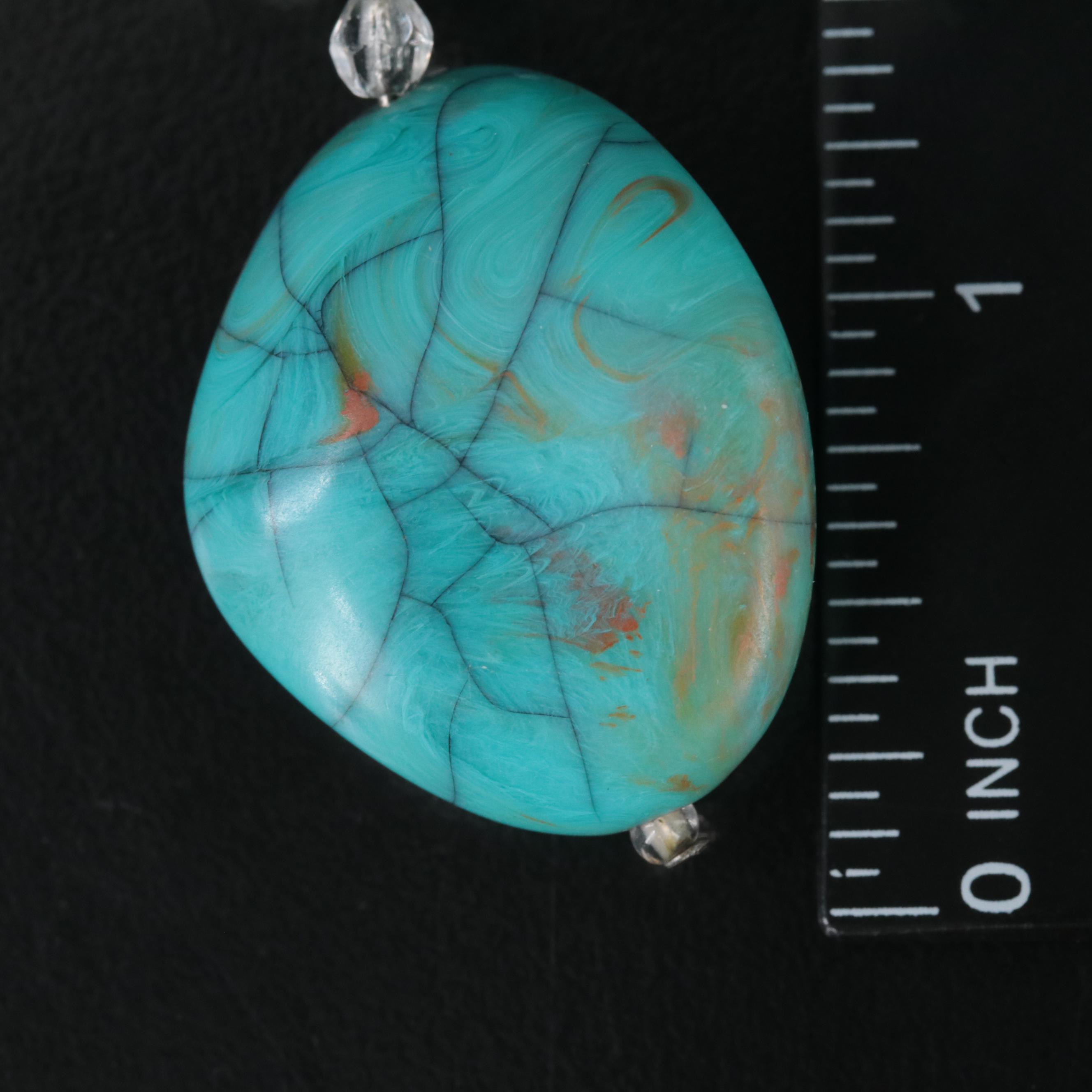 Imitation Turquoise, Turquoise and Glass Multi Strand Necklace