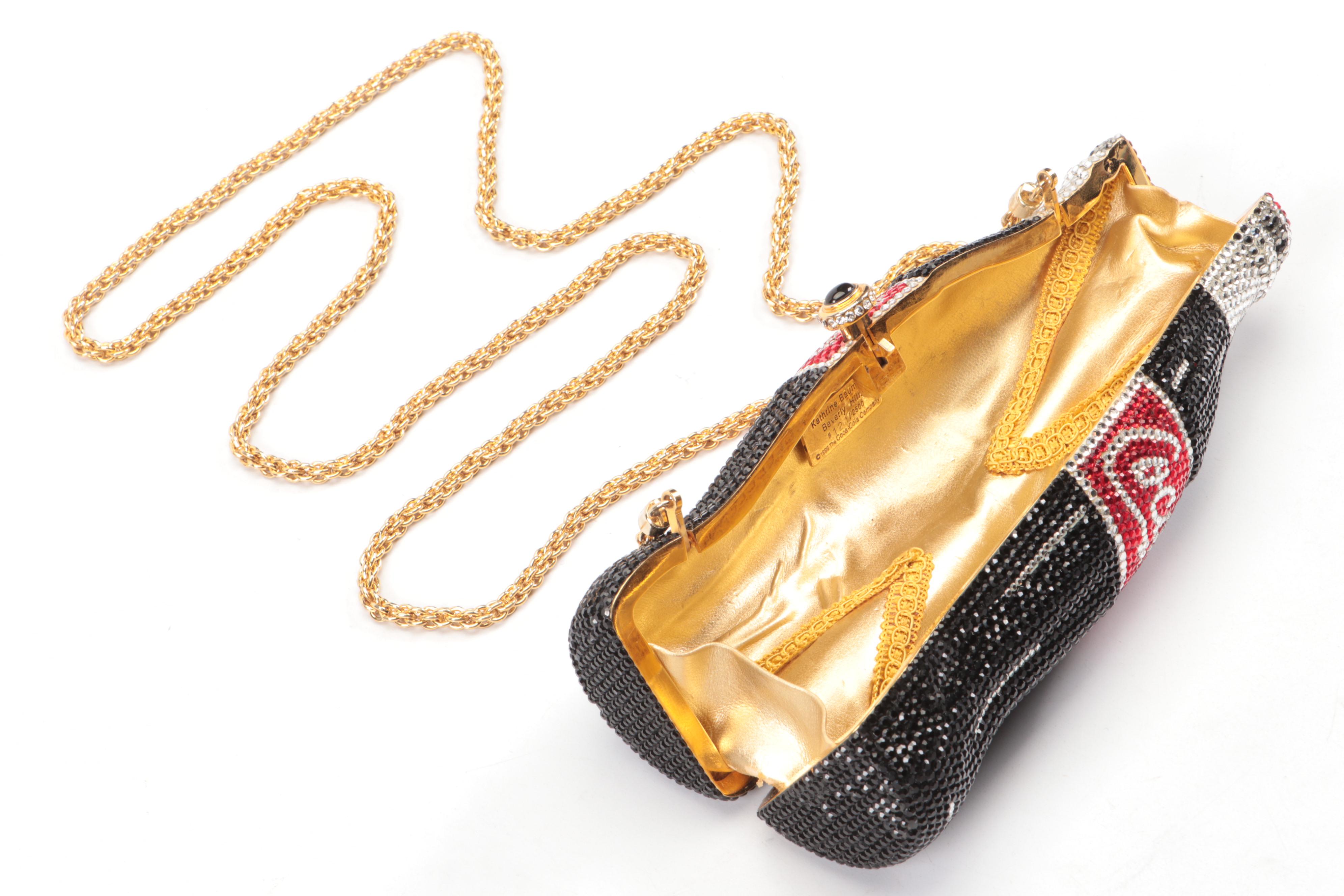 Kathrine Baumann for Coca-Cola Rhinestone Clutch with Black Onyx Latch