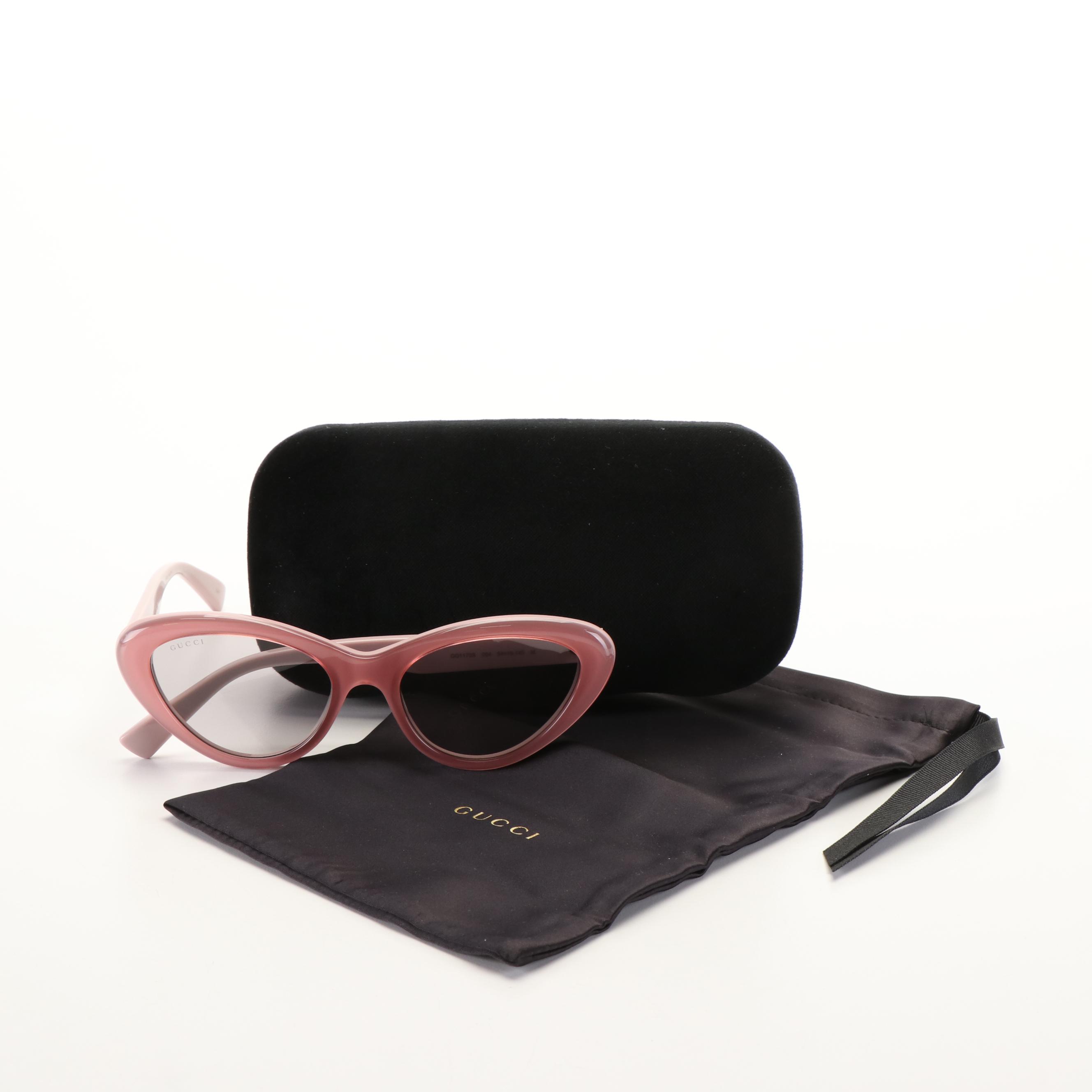Gucci GG1170S Pink Cat Eye Sunglasses with Case