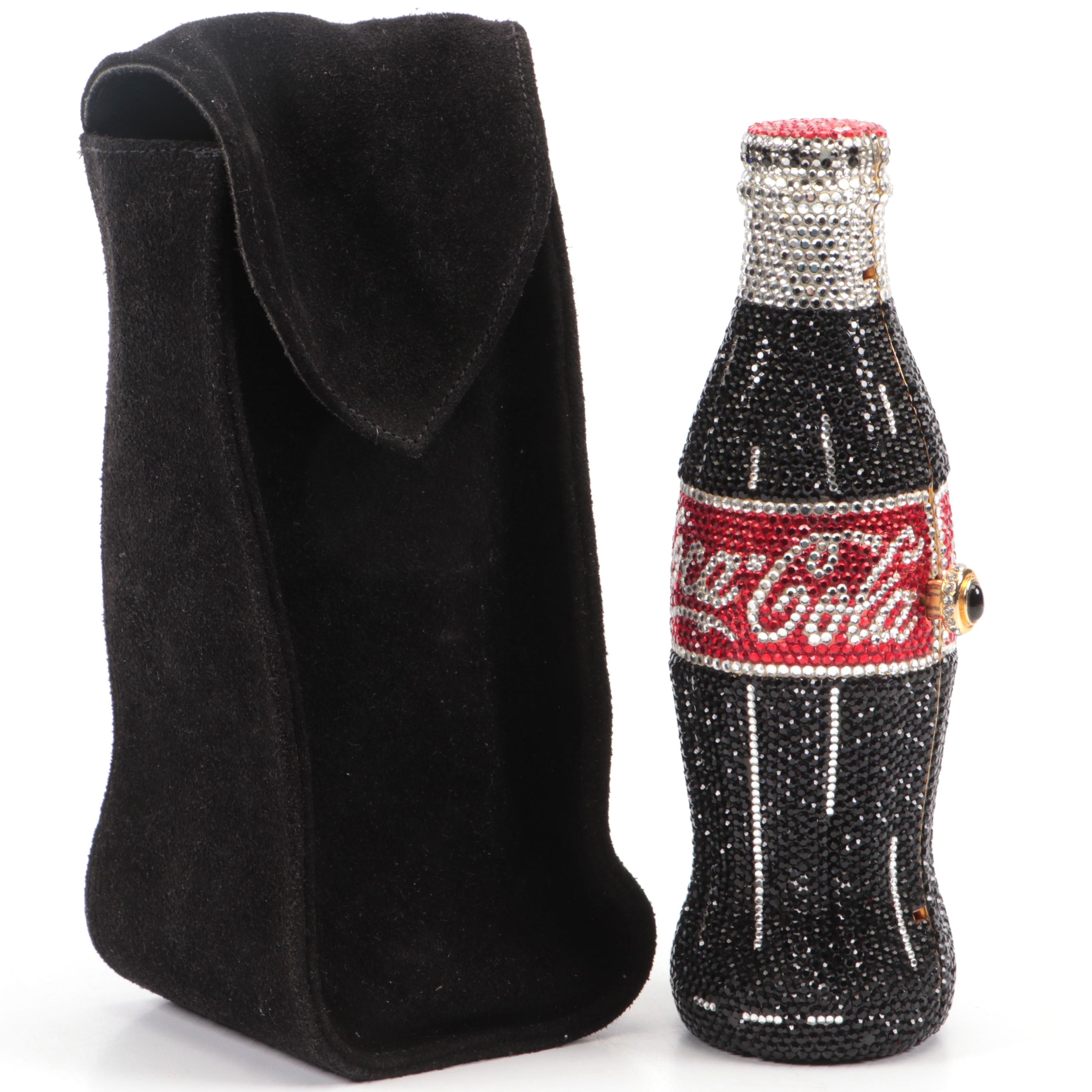 Kathrine Baumann for Coca-Cola Rhinestone Clutch with Black Onyx Latch