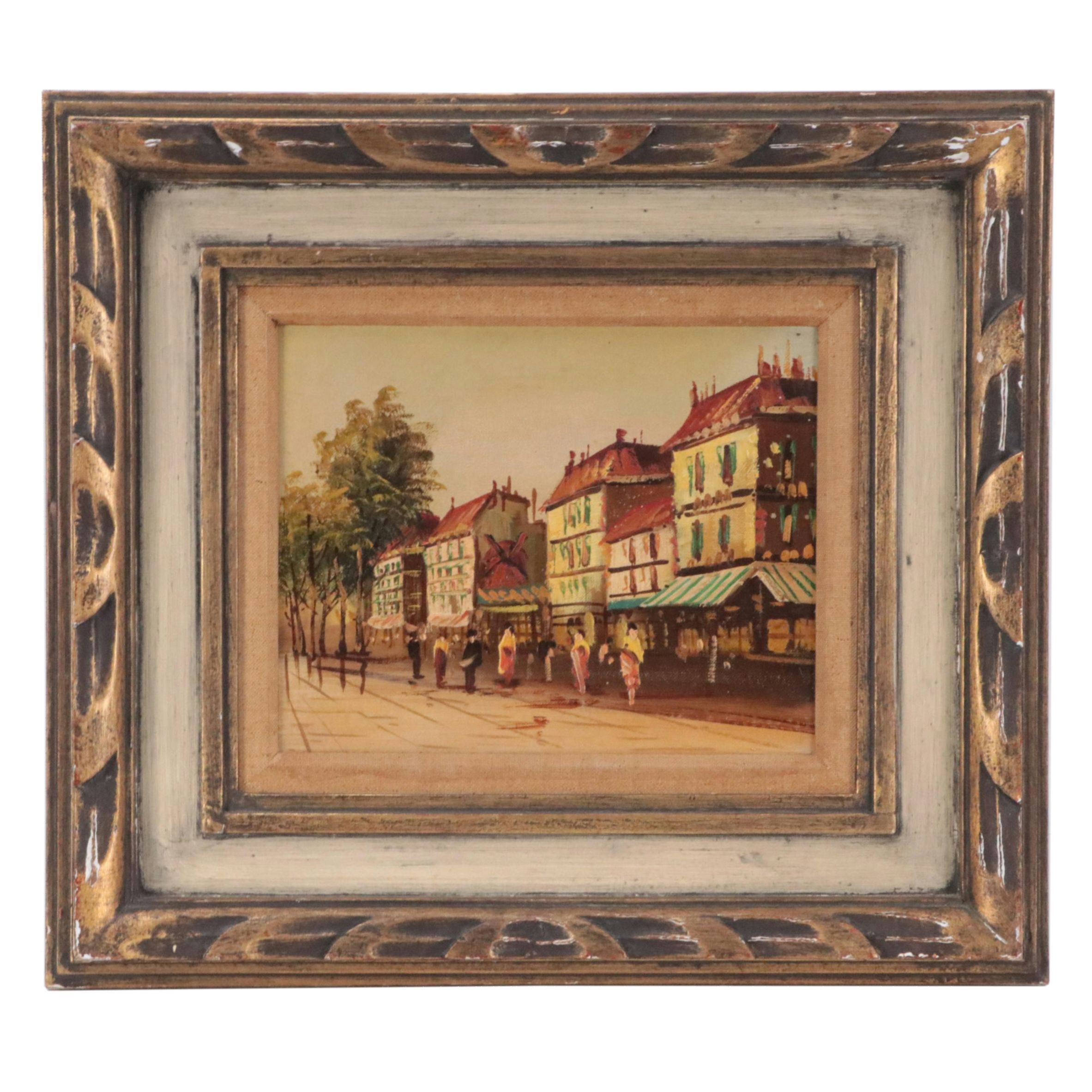 Oil Painting of European Street Scene